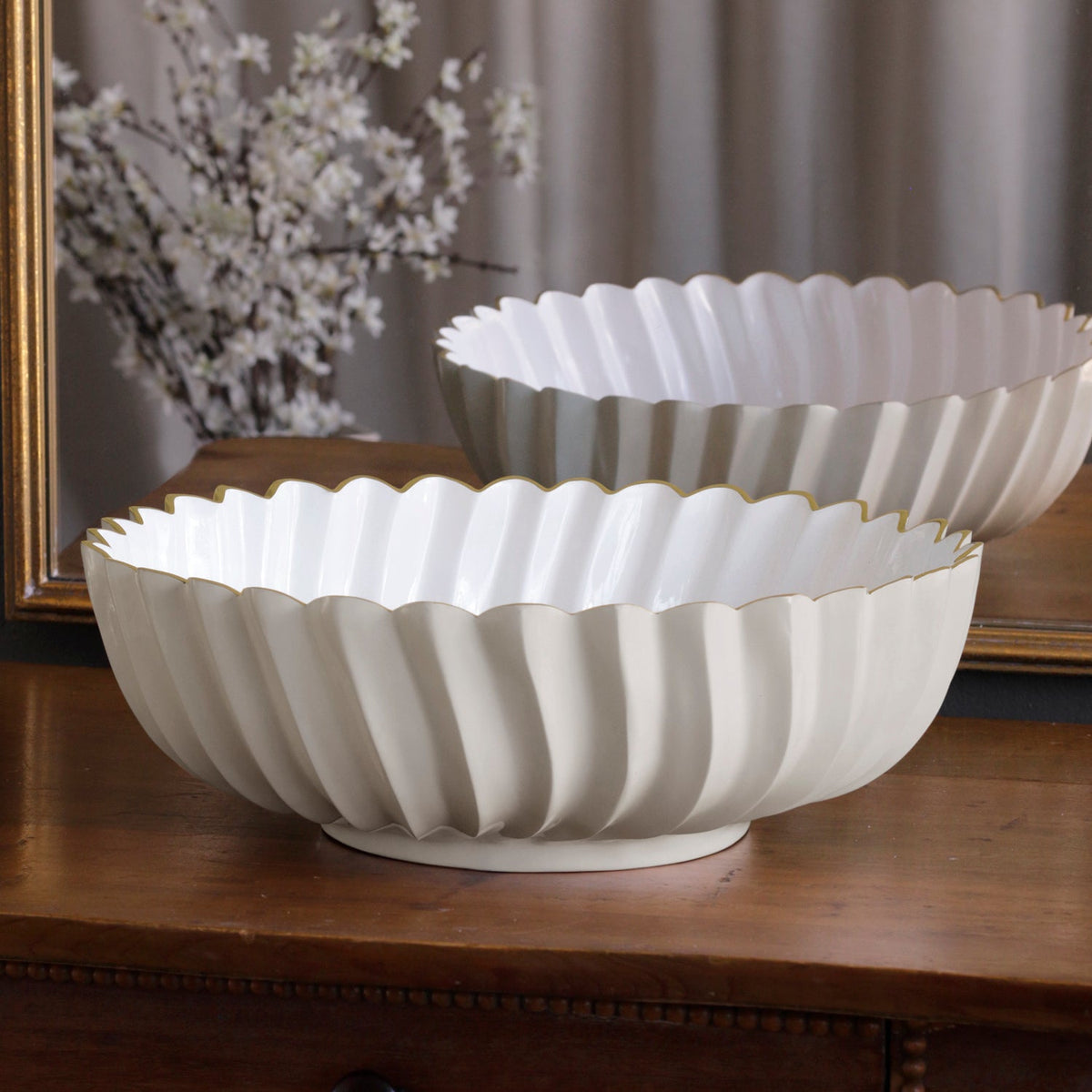 ENCANTO Orlando Large Bowl (Cream and White)