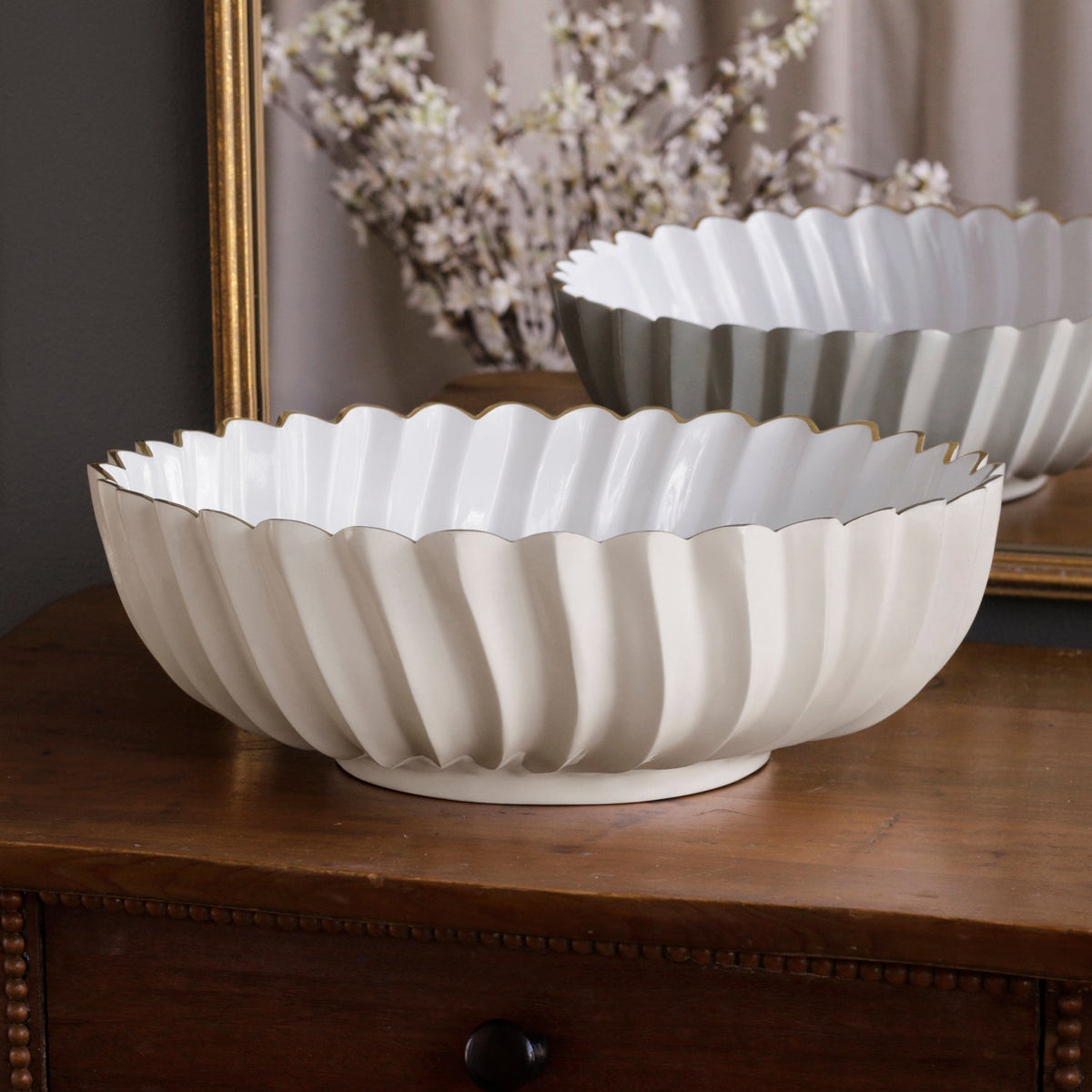 ENCANTO Orlando Large Bowl (Cream and White)