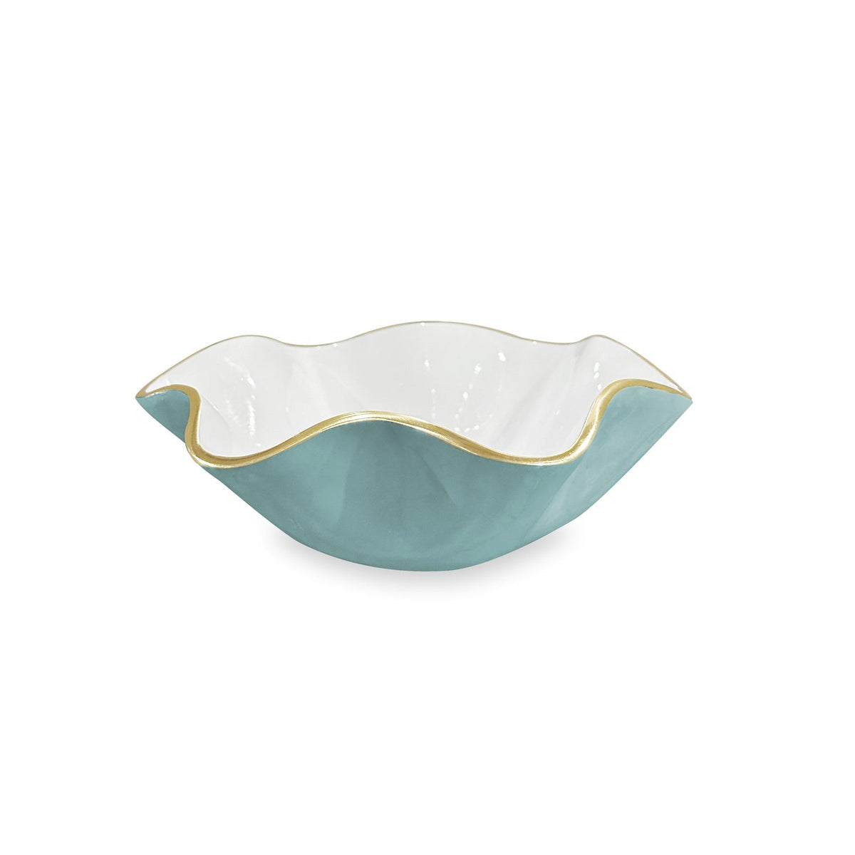 ENCANTO Carola  Small Round Bowl (Turquoise and White)