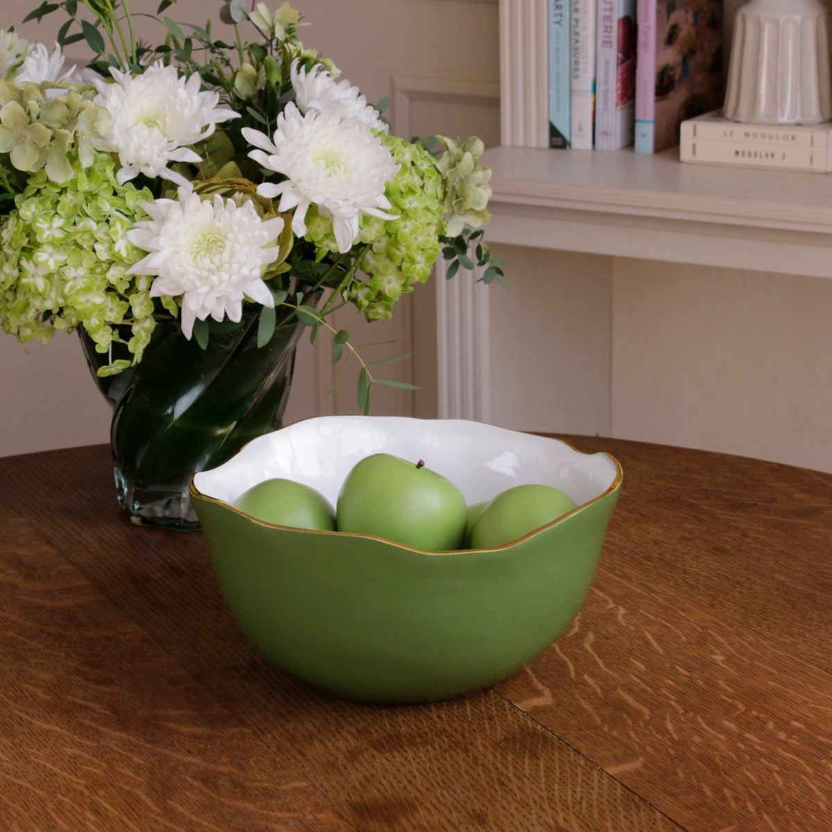 ENCANTO Osaka Large Bowl Leaf Green and White