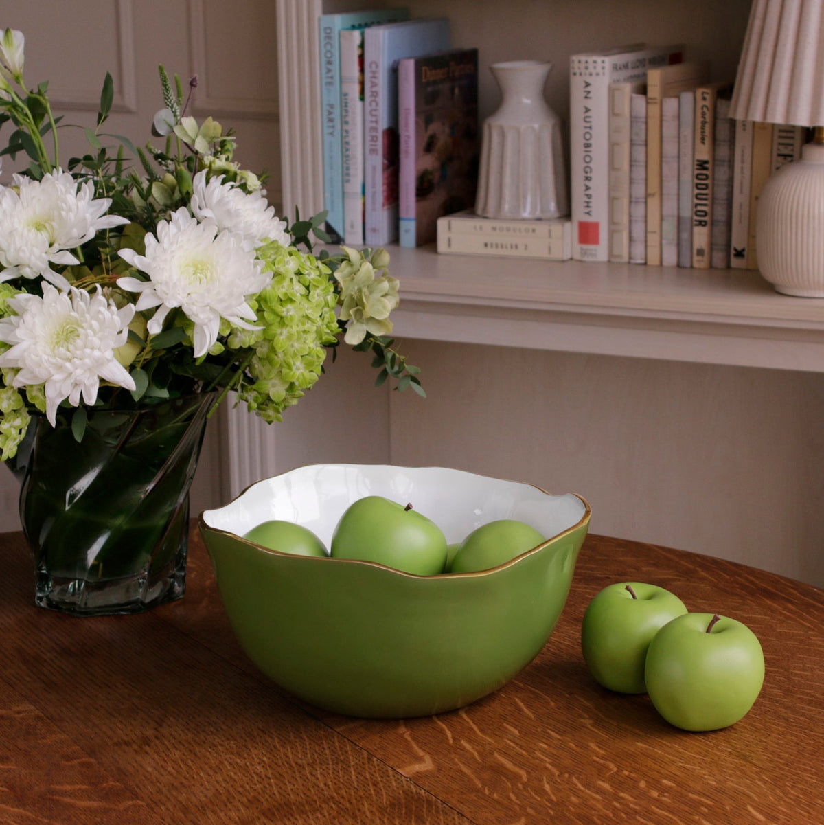 ENCANTO Osaka Large Bowl Leaf Green and White