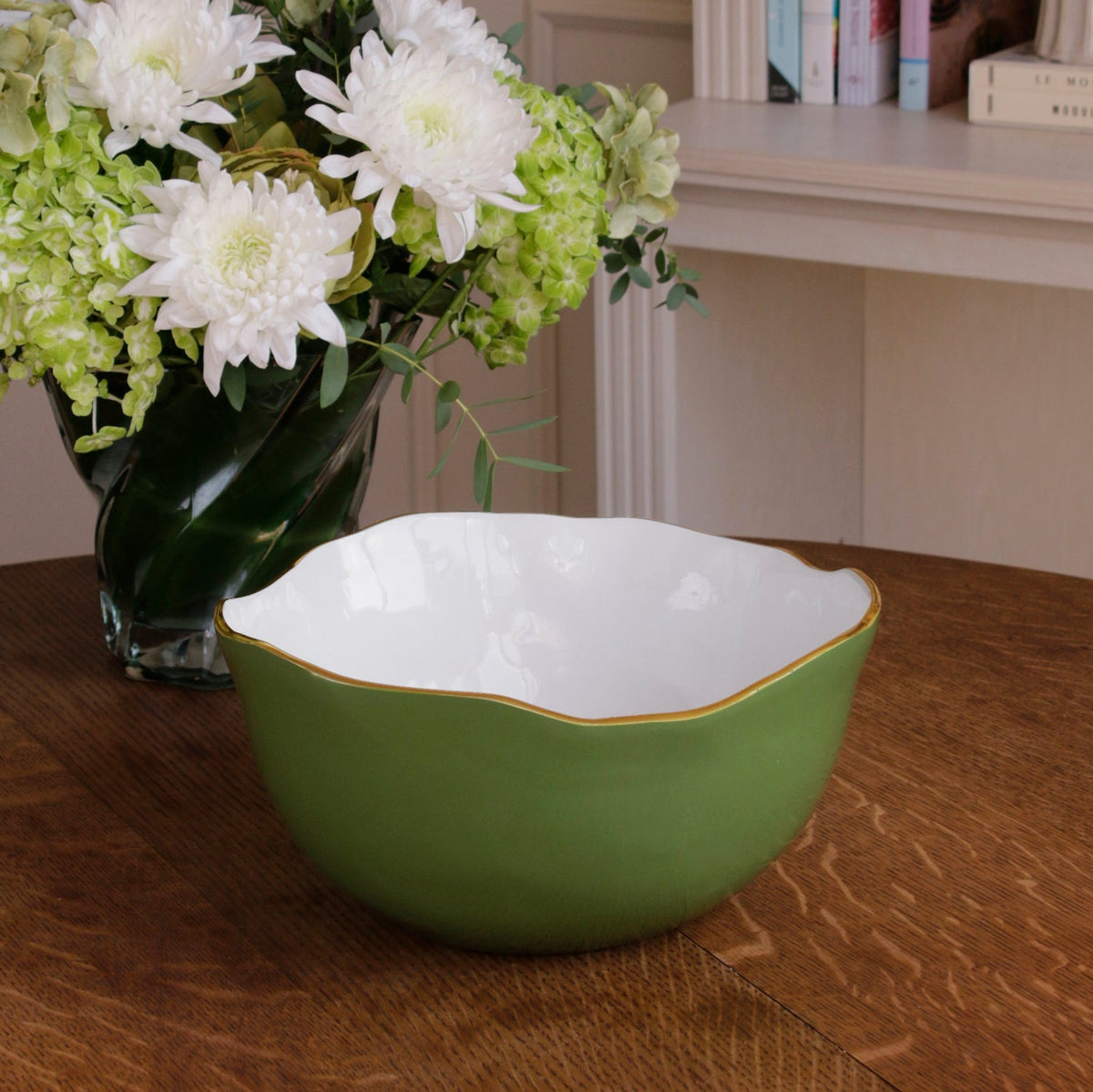 ENCANTO Osaka Large Bowl Leaf Green and White