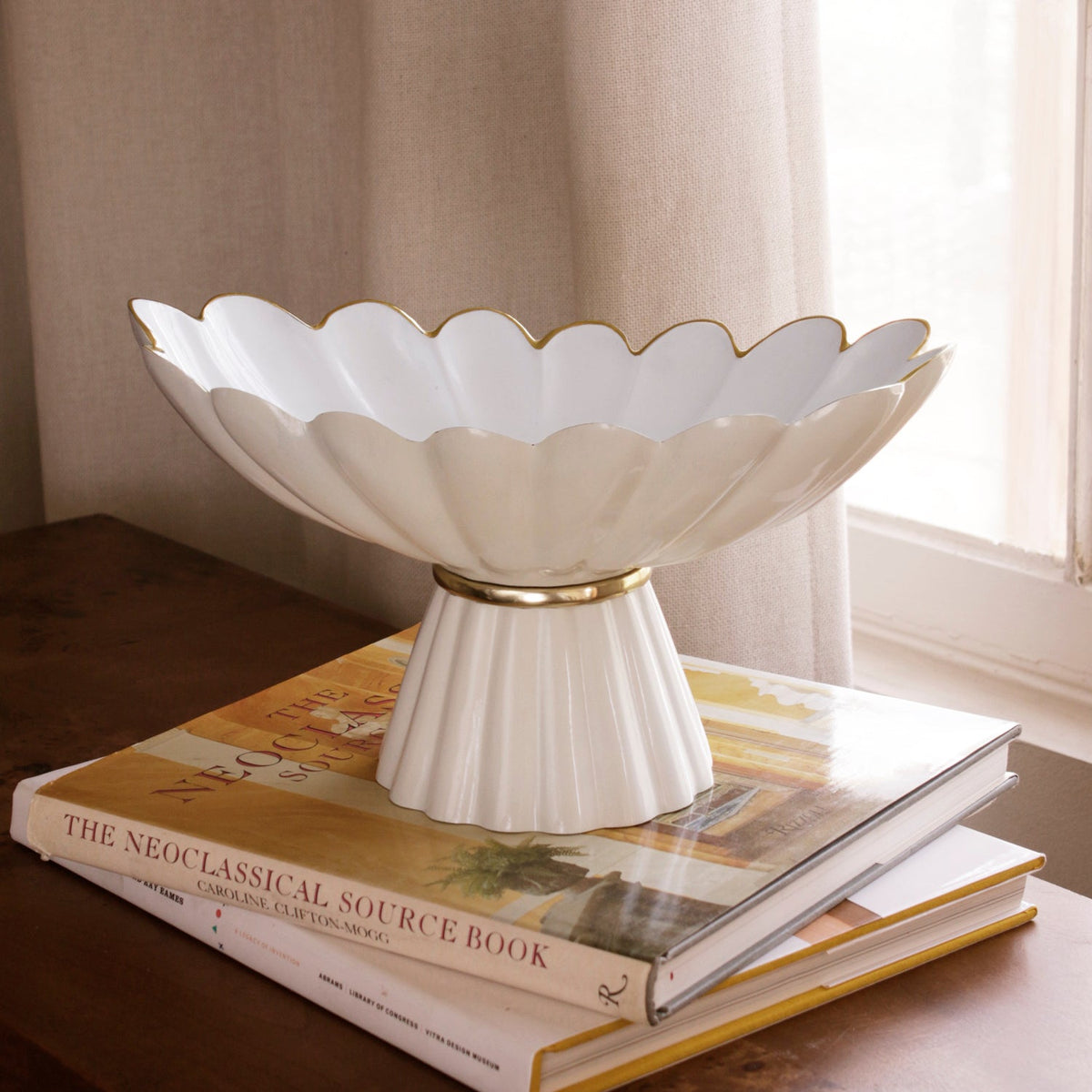 ENCANTO Vintage Hermes  Pedestal Cream and White