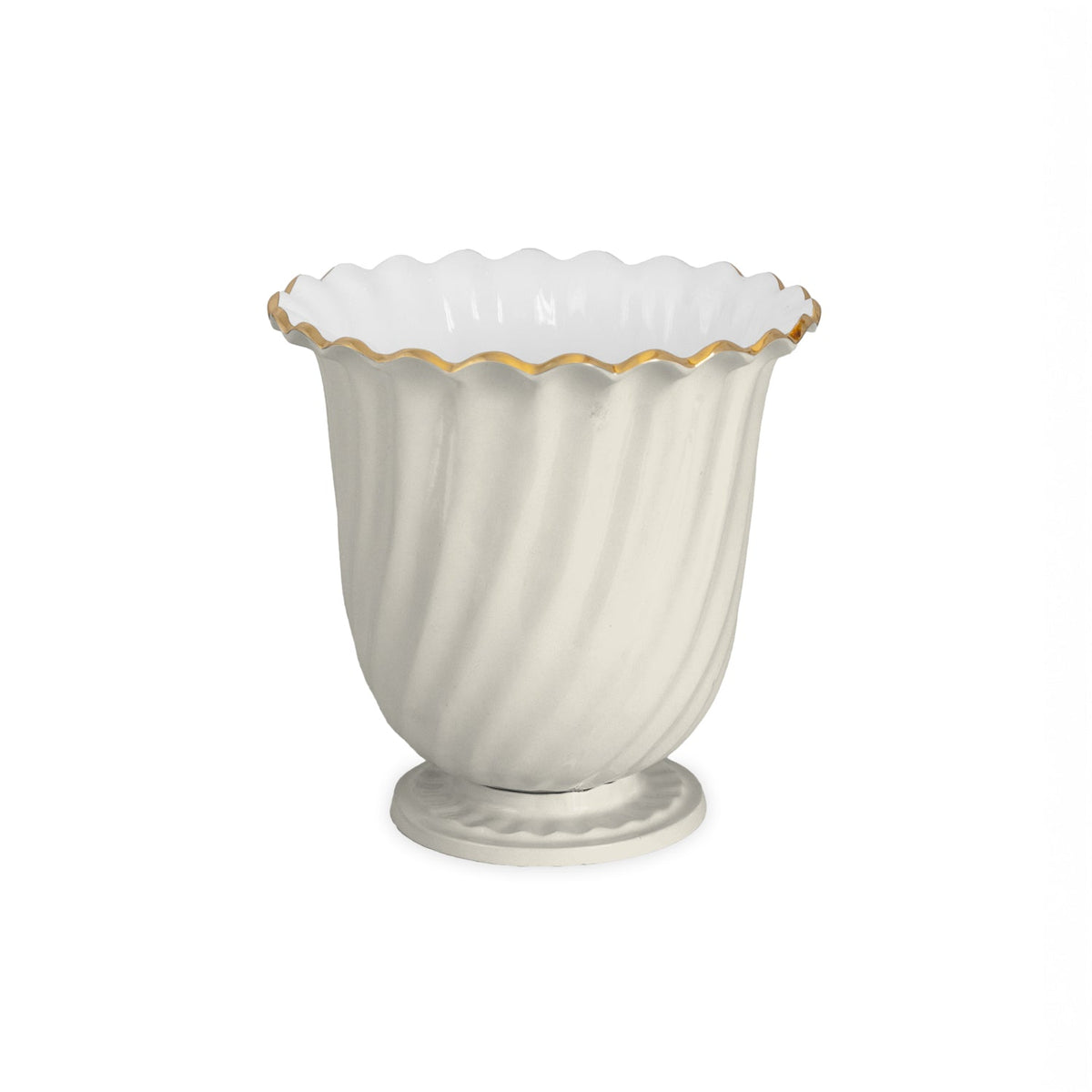 ENCANTO Swirl  Vintage Ice Bucket Cream and White