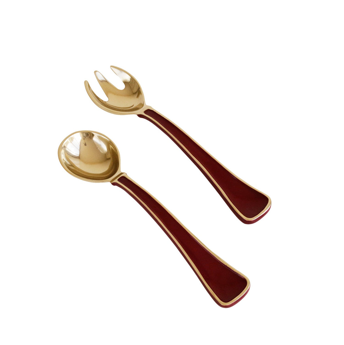 ENCANTO Soho Salad Servers (Bordeaux and Gold)