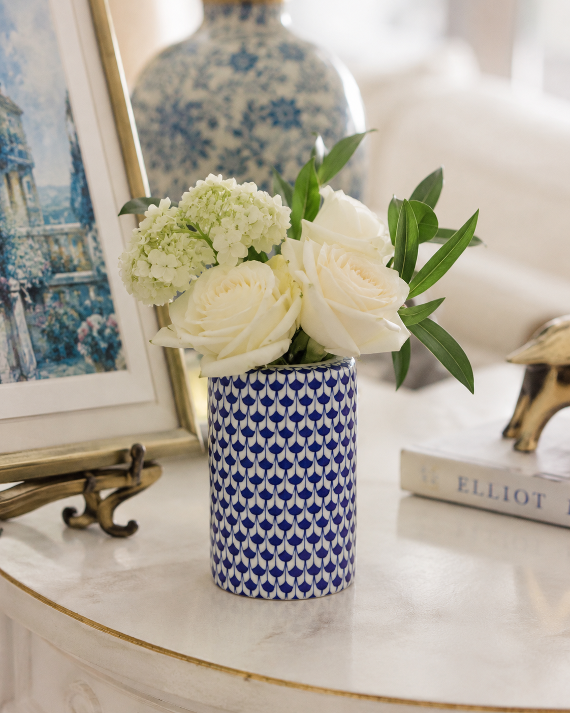Mini Blue Fish Scale Bud Vase