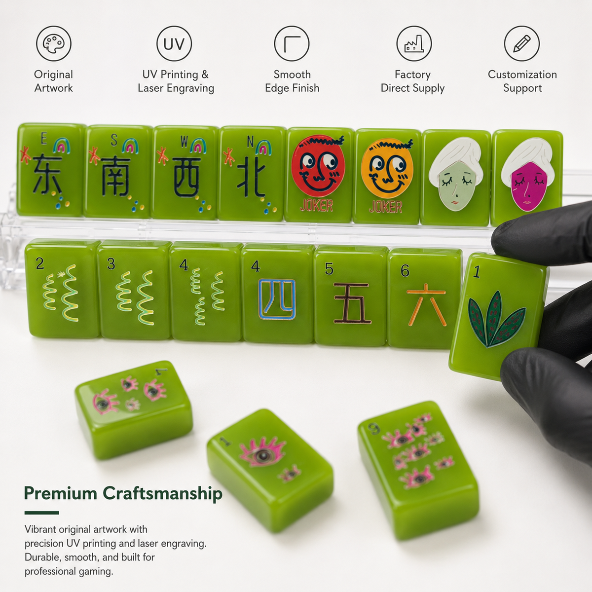 Spa Day American Mahjong Tile Set | Avocado Green