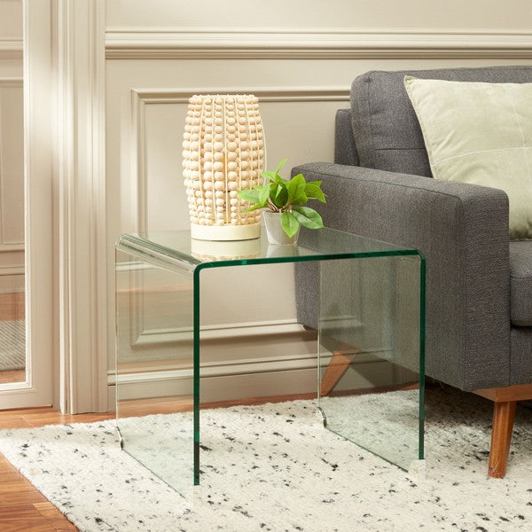 Cowan Tempered Glass Side Table, ACC7300 | Safavieh - Clear Glass