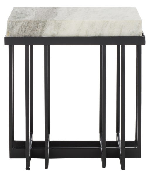 Gustaf Rectangle Accent Table, ACC9804 | Safavieh - Sand Brown Marble / Black