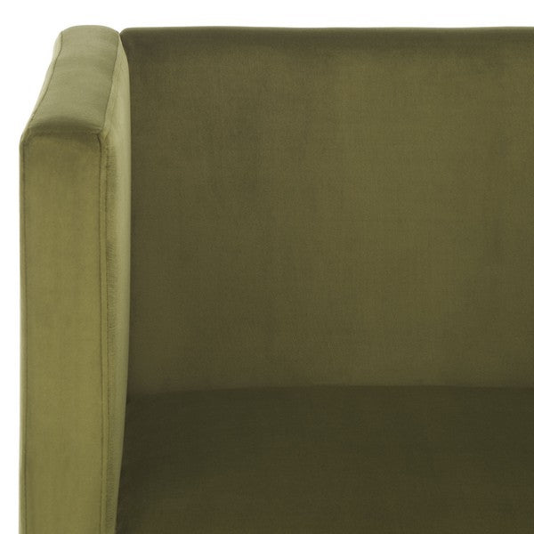 Gisle Accent Chair, ACH4012 | Safavieh - Olive Green Velvet