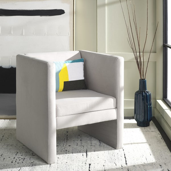 Gisle Accent Chair, ACH4012 | Safavieh - Light Grey Velvet