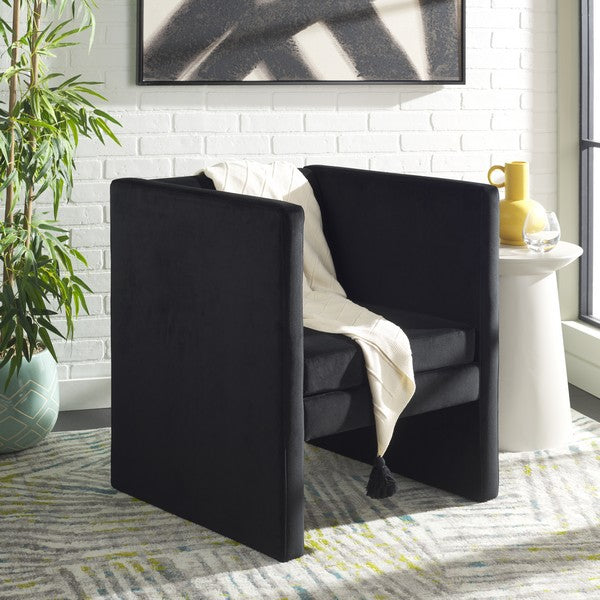 Gisle Accent Chair, ACH4012 | Safavieh - Black Velvet