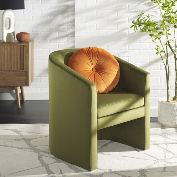 Elysian Accent Chair, ACH4016 | Safavieh - Olive Green Velvet