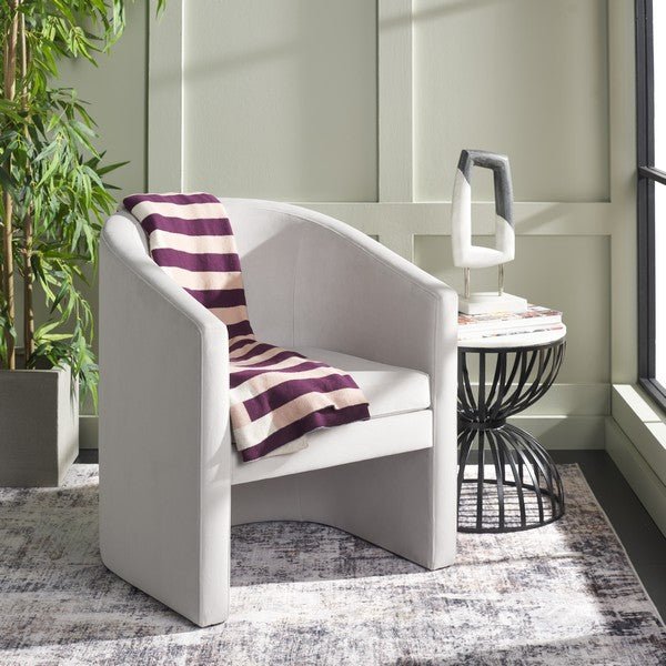 Elysian Accent Chair, ACH4016 | Safavieh - Light Grey Velvet