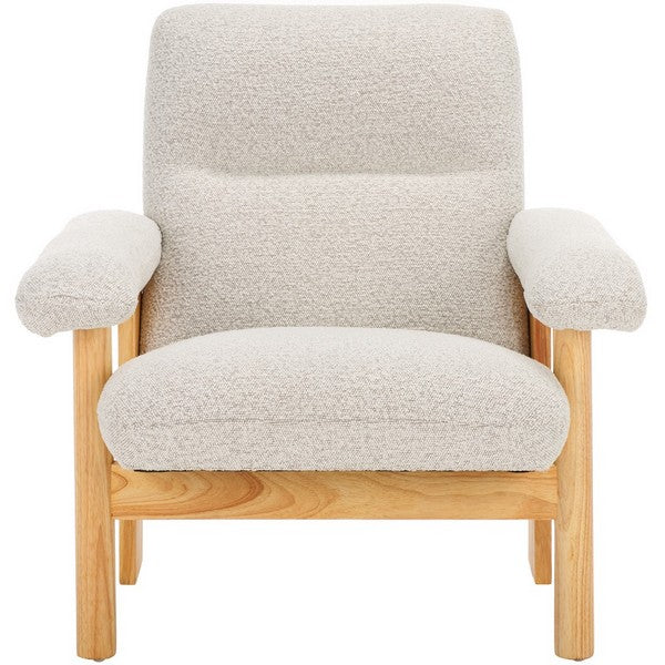 Attwell Accent Chair, ACH5207 | Safavieh -  Cream Boucle / Natural