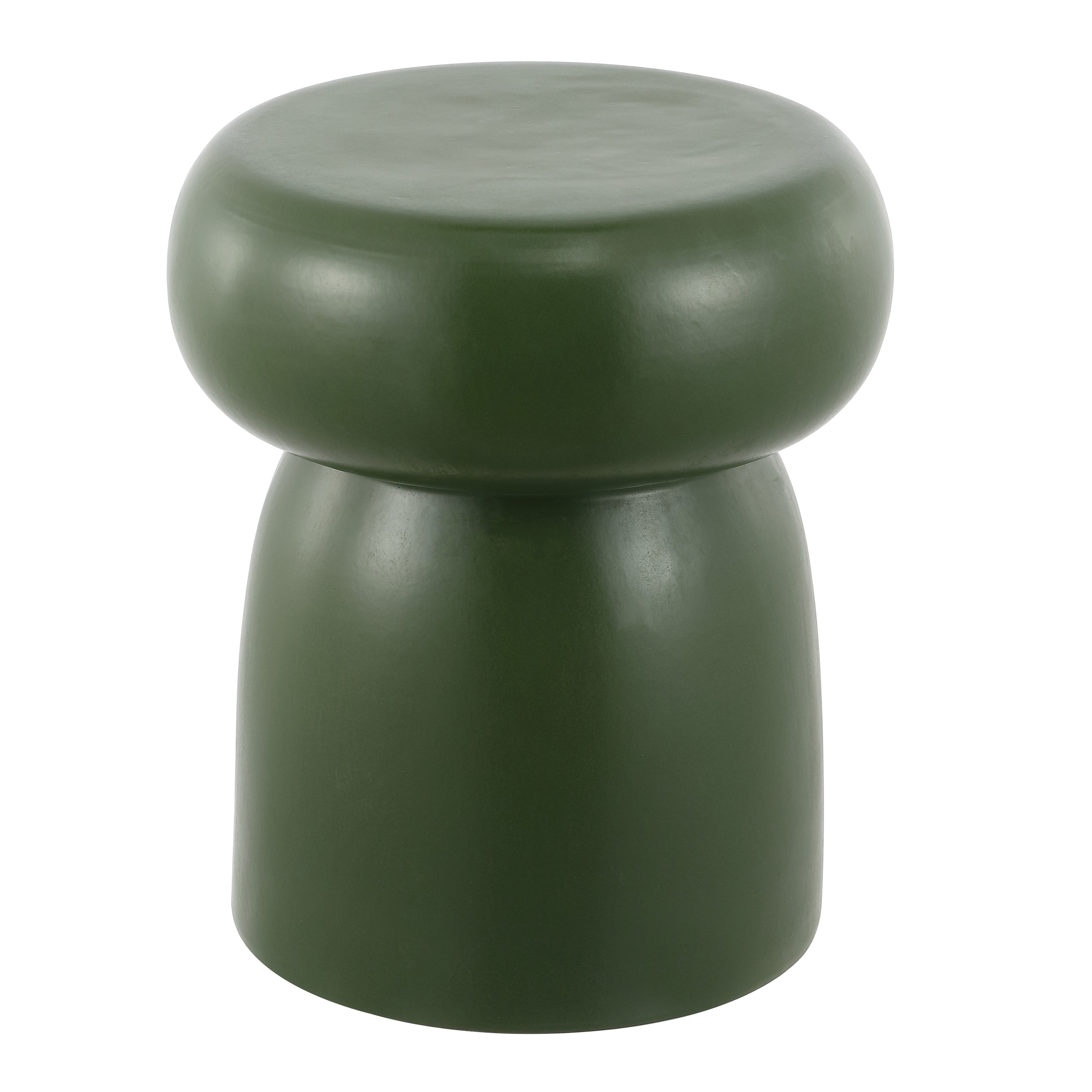 Millia, 14.75 Inch, Ceramic Garden Stool, ACS4598 | Safavieh - Moss Green