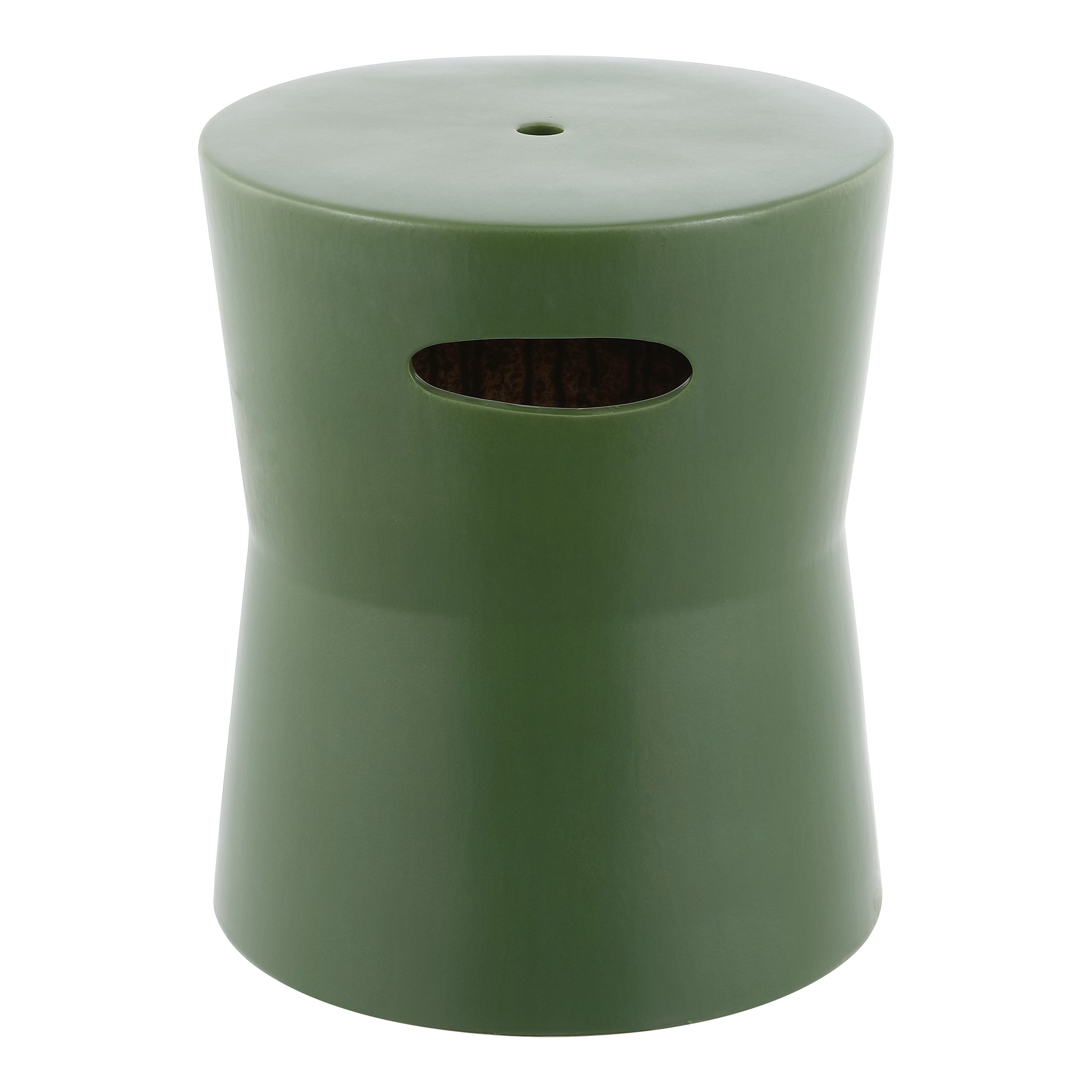 Dijera, 16 Nch, Ceramic Garden Stool, ACS4599 | Safavieh - Moss Green