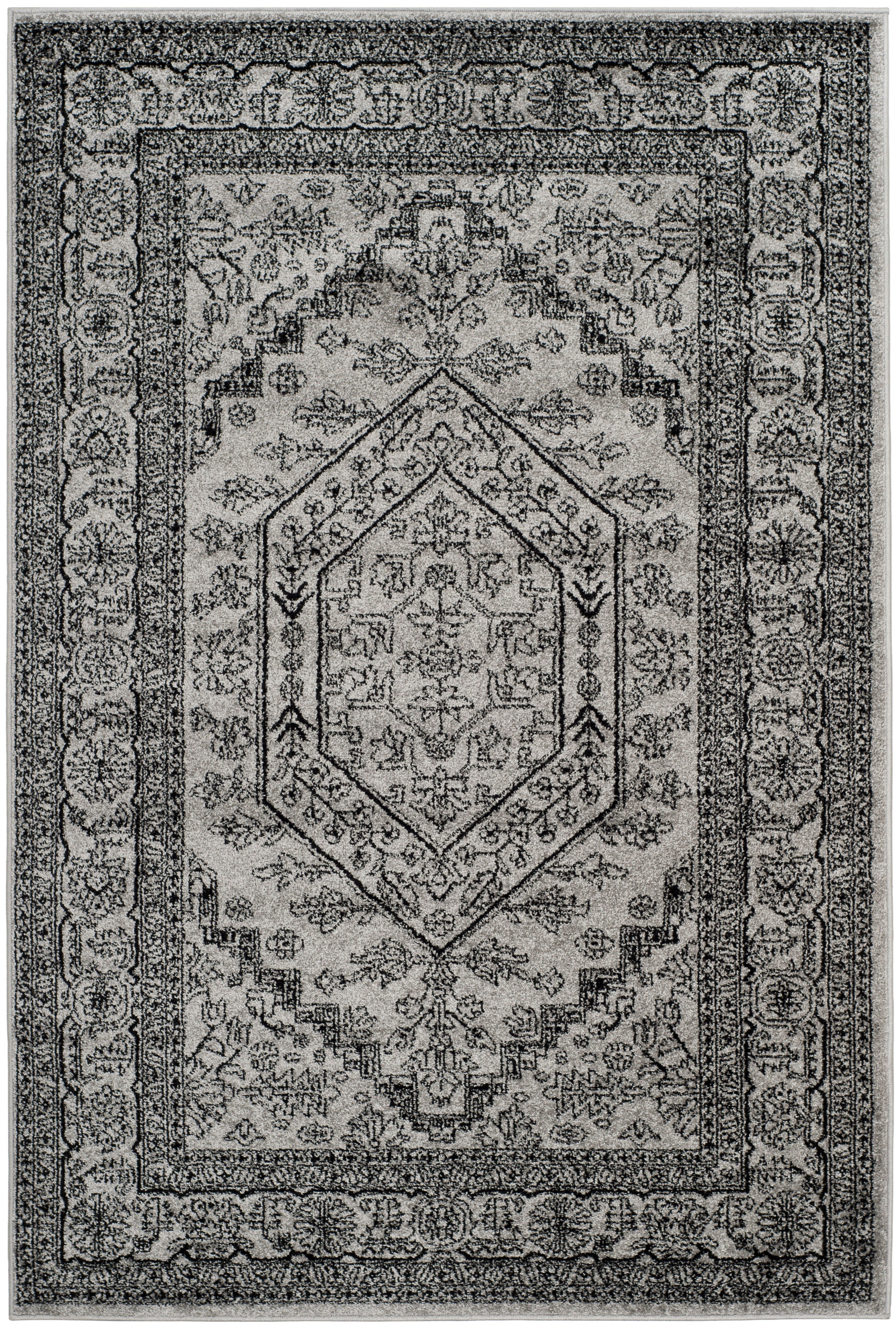 Safavieh Adirondack 108 Rug, Silver, ADR108 - Silver / Black