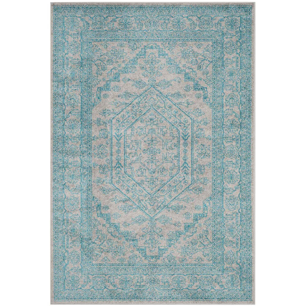 Safavieh Adirondack 108 Rug, Grey, ADR108 - Light Grey / Teal