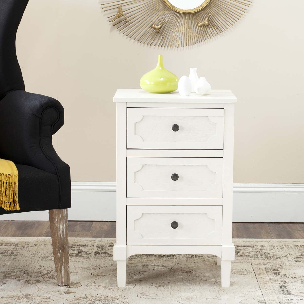 Rosaleen Three Drawer Side Chest | Safavieh - AMH5723 - White