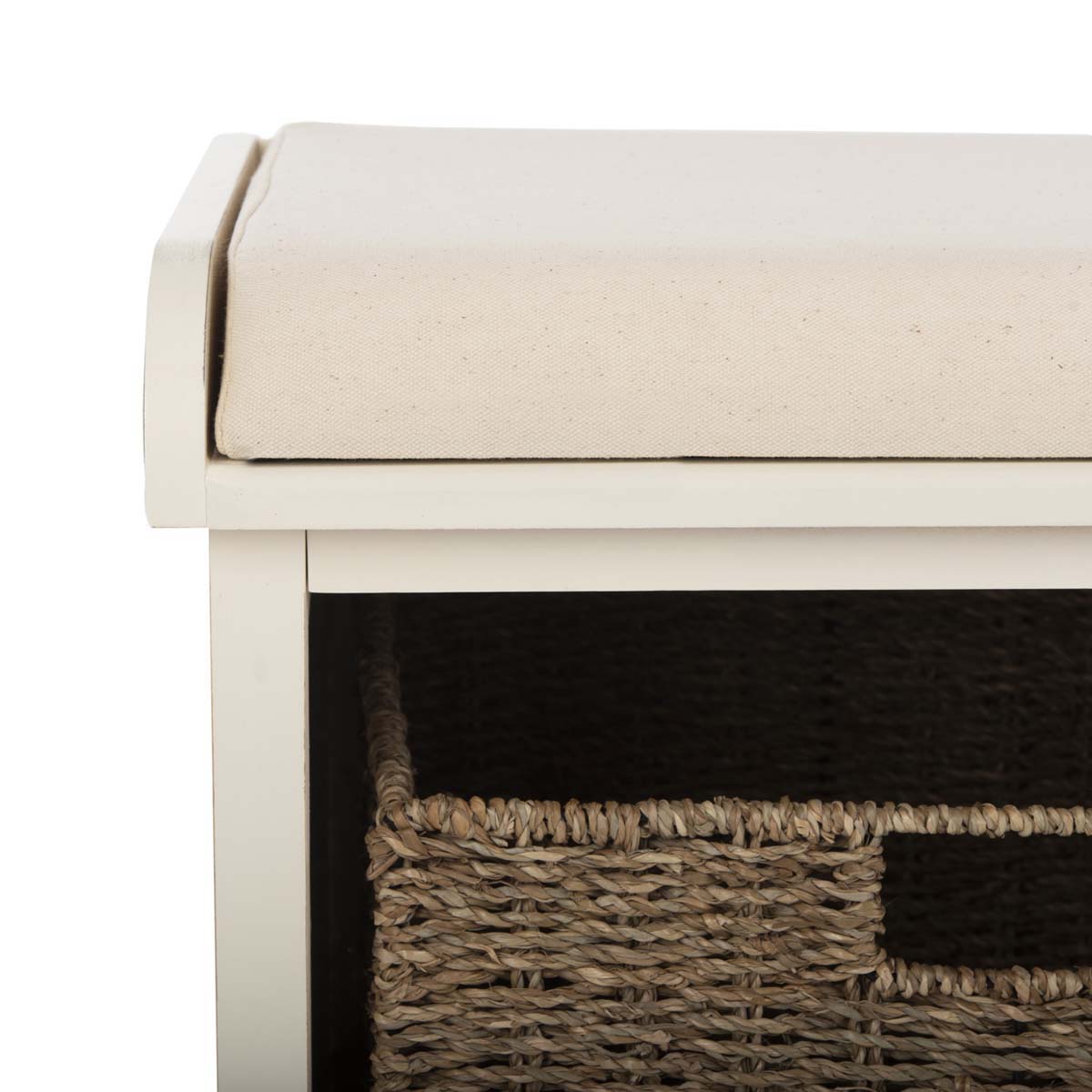 Safavieh Lonan Wicker Storage Bench - White/White