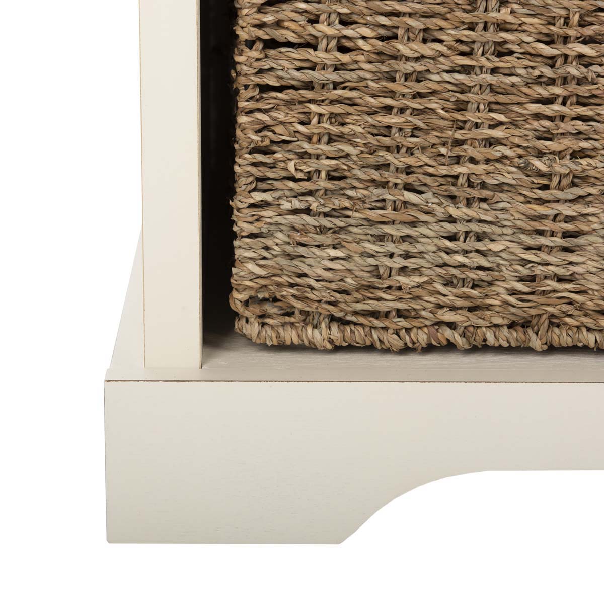 Safavieh Lonan Wicker Storage Bench - White/White