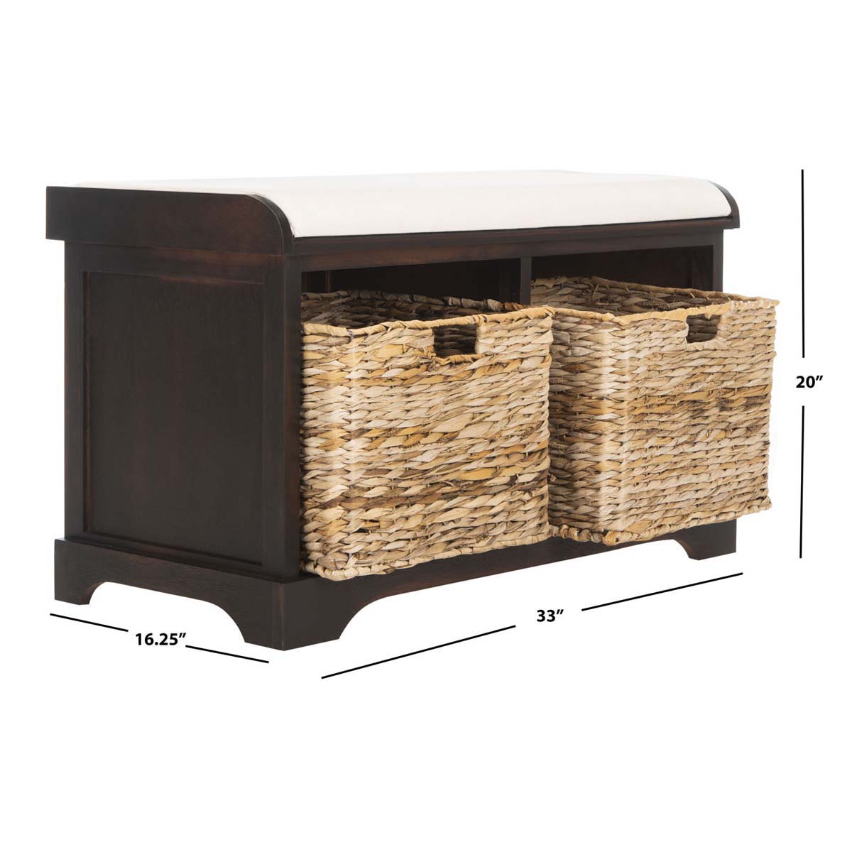 Safavieh Freddy Wicker Storage Bench - Brown