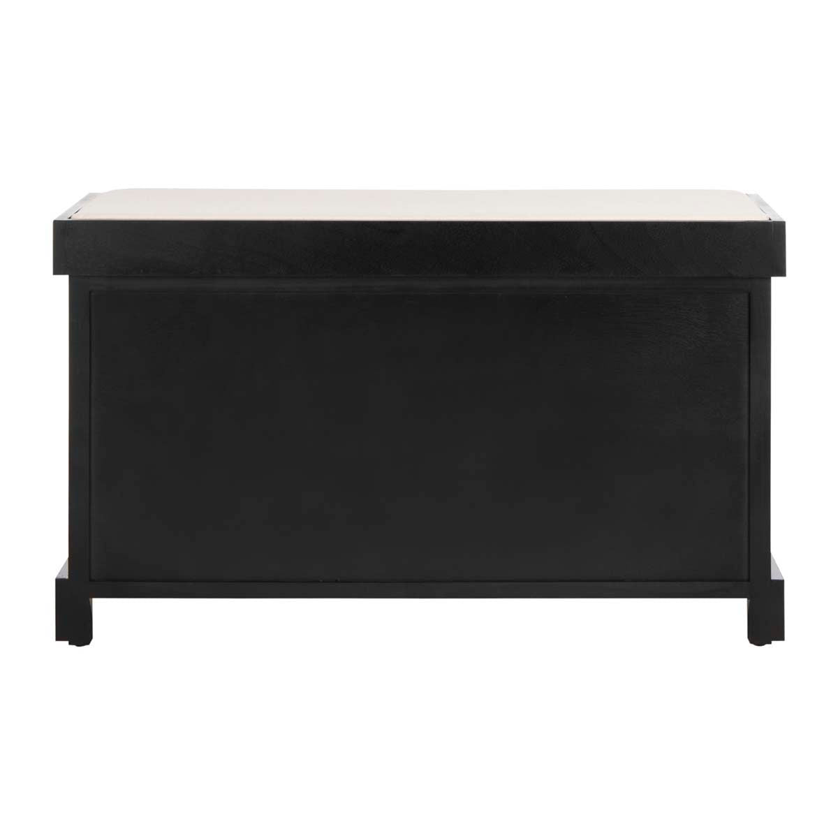 Safavieh Freddy Wicker Storage Bench - Distressed Black