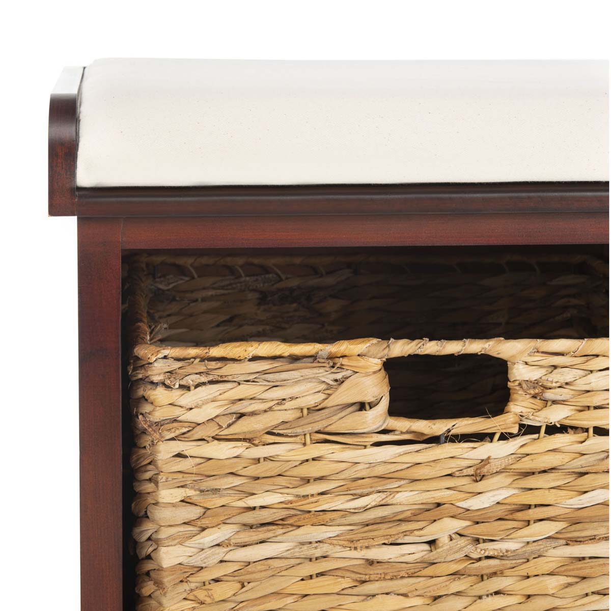 Safavieh Freddy Wicker Storage Bench - Cherry