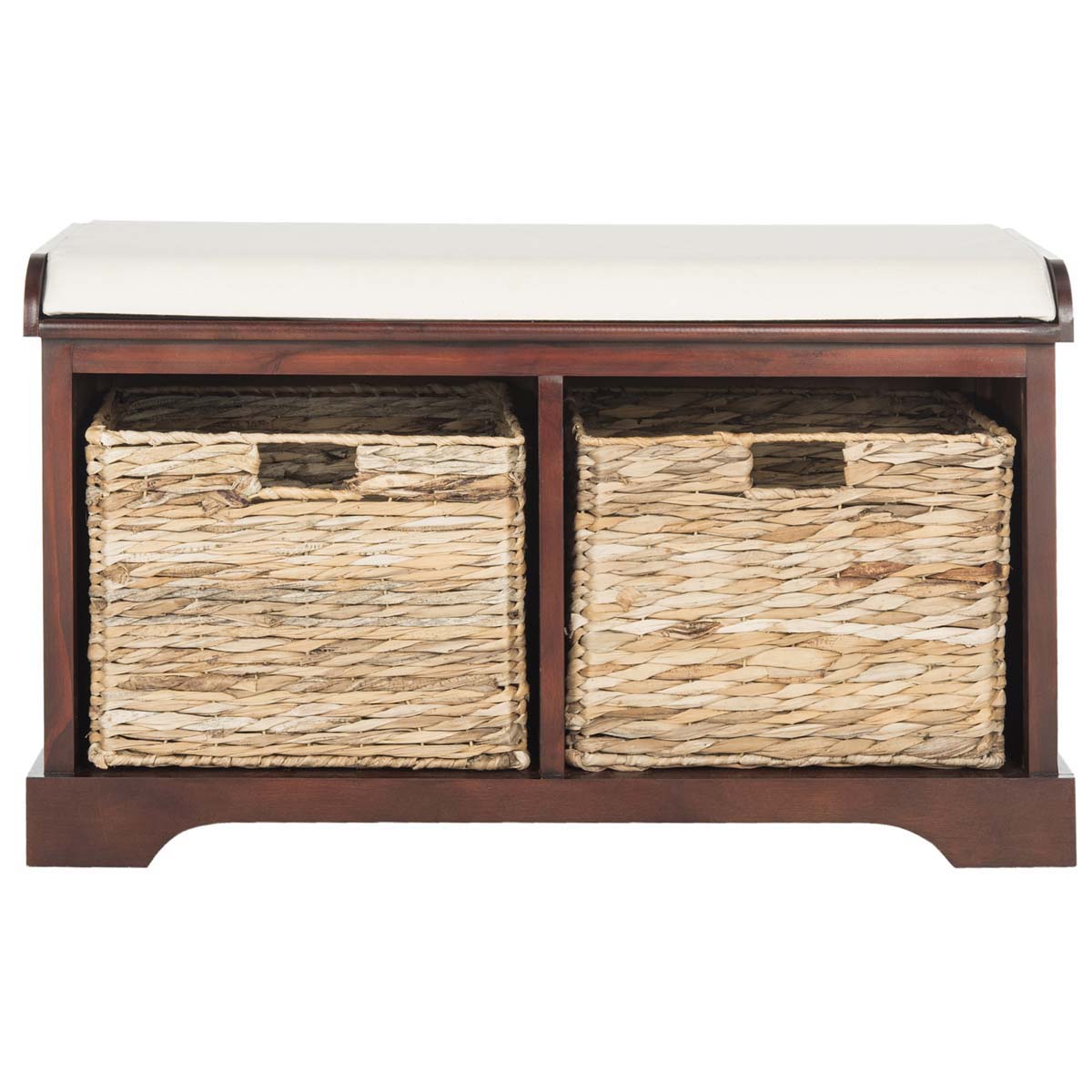 Safavieh Freddy Wicker Storage Bench - Cherry