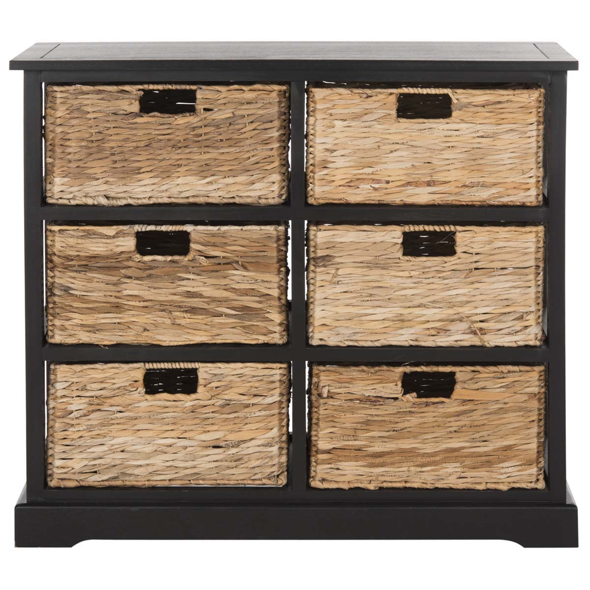 Safavieh Keenan 6 Wicker Basket Storage Chest - Distressed Black