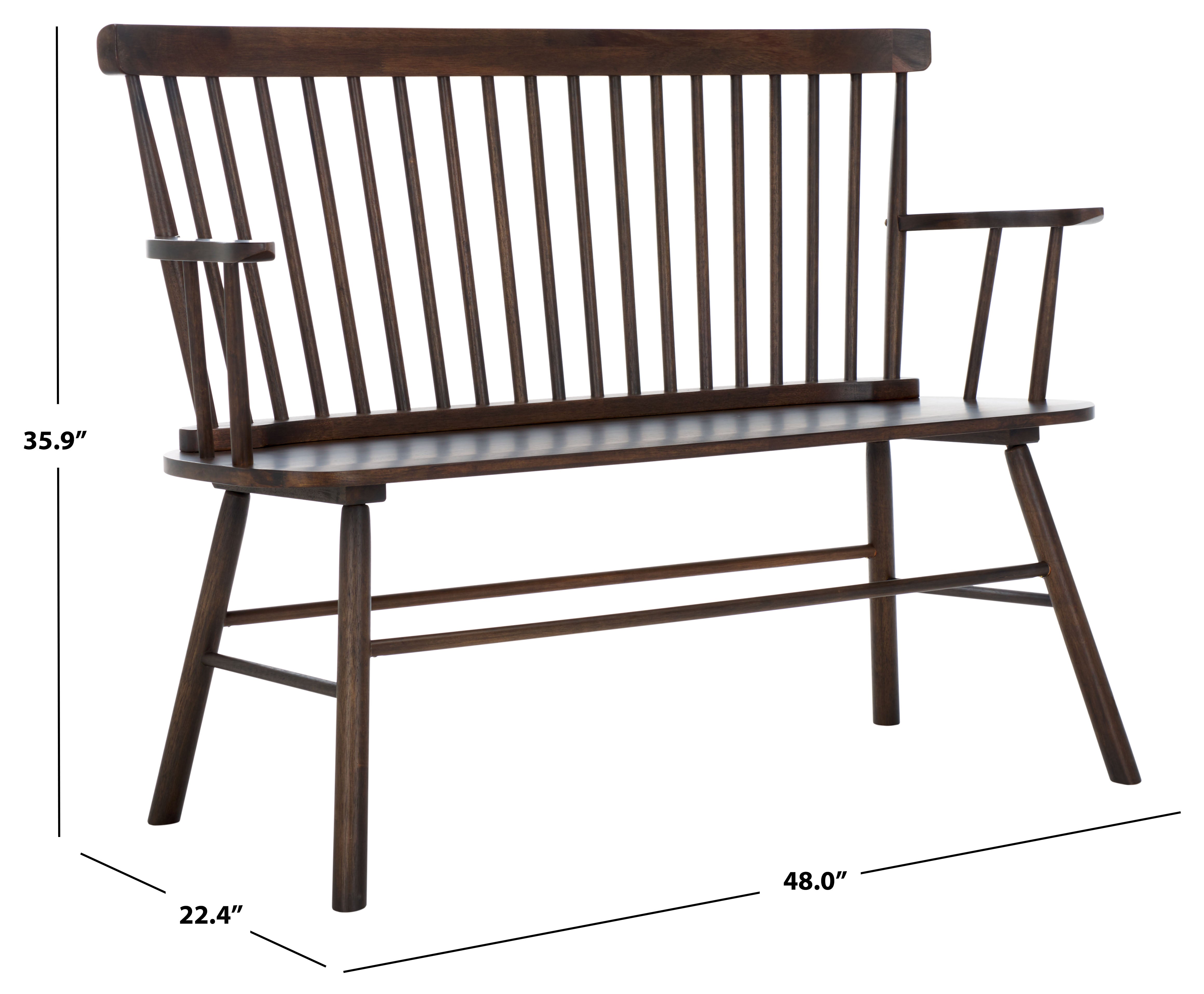 Safavieh Addison Spindleback Settee , AMH8513 - Walnut