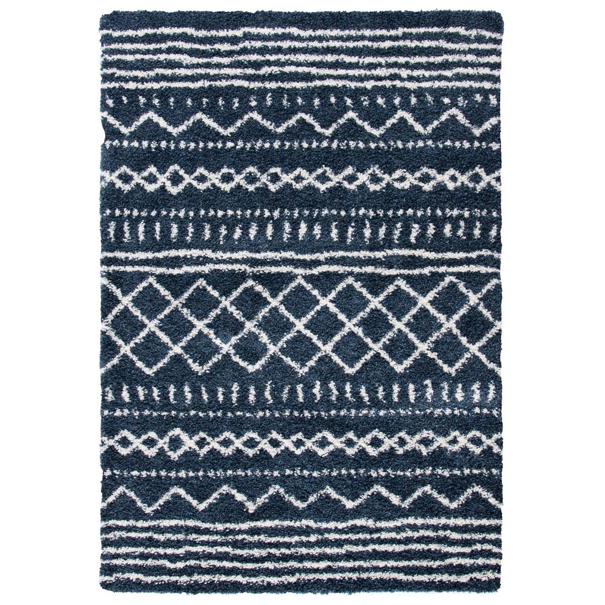 Safavieh Arizona Shag 741 Rug, Blue, ASG741 - Slate Blue / Ivory