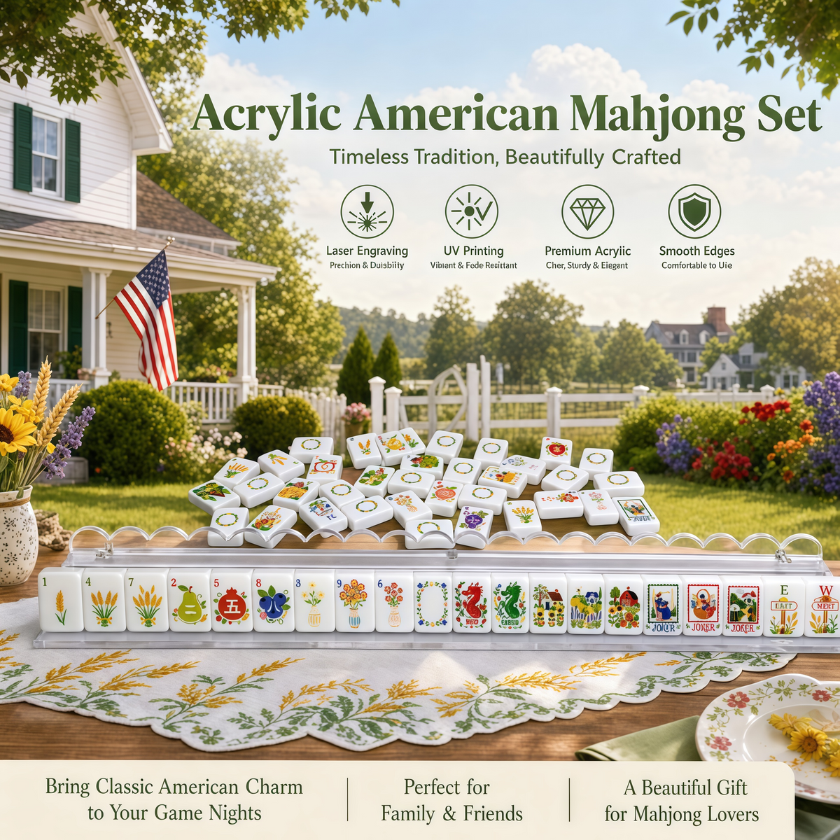 Country Garden Mahjong Tile Set