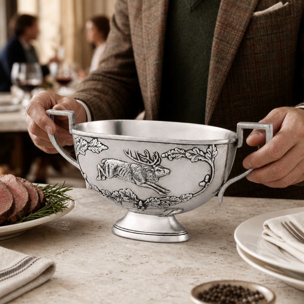 Noble Elk Pewter Gravy Boat