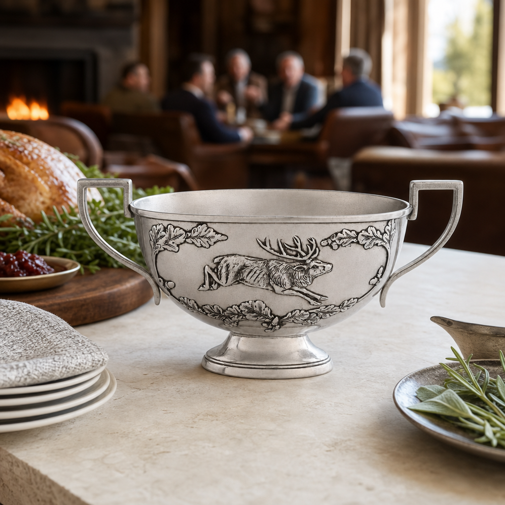Noble Elk Pewter Gravy Boat