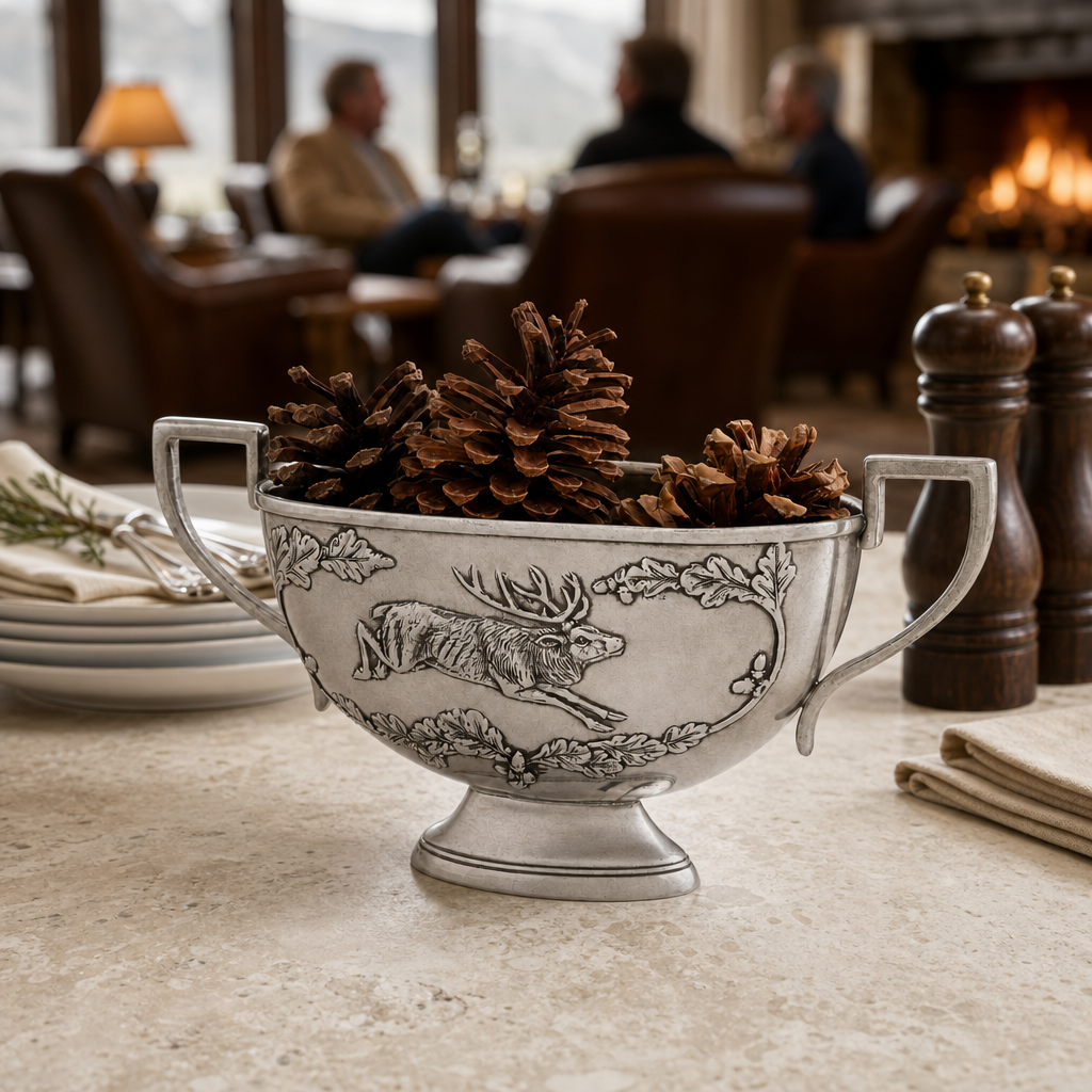 Noble Elk Pewter Gravy Boat