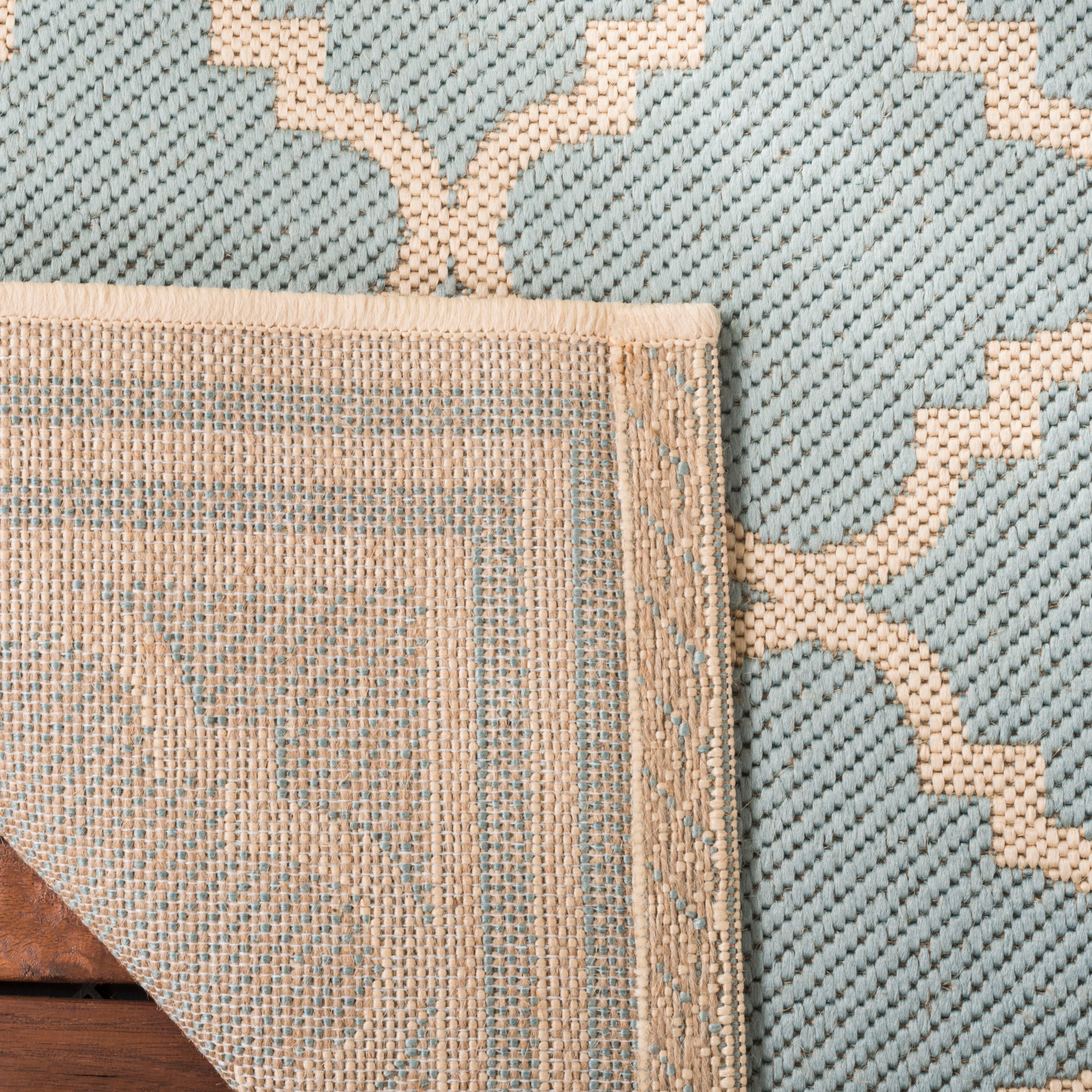 Beach House Rug | Safavieh -  BHS121K - Aqua / Cream