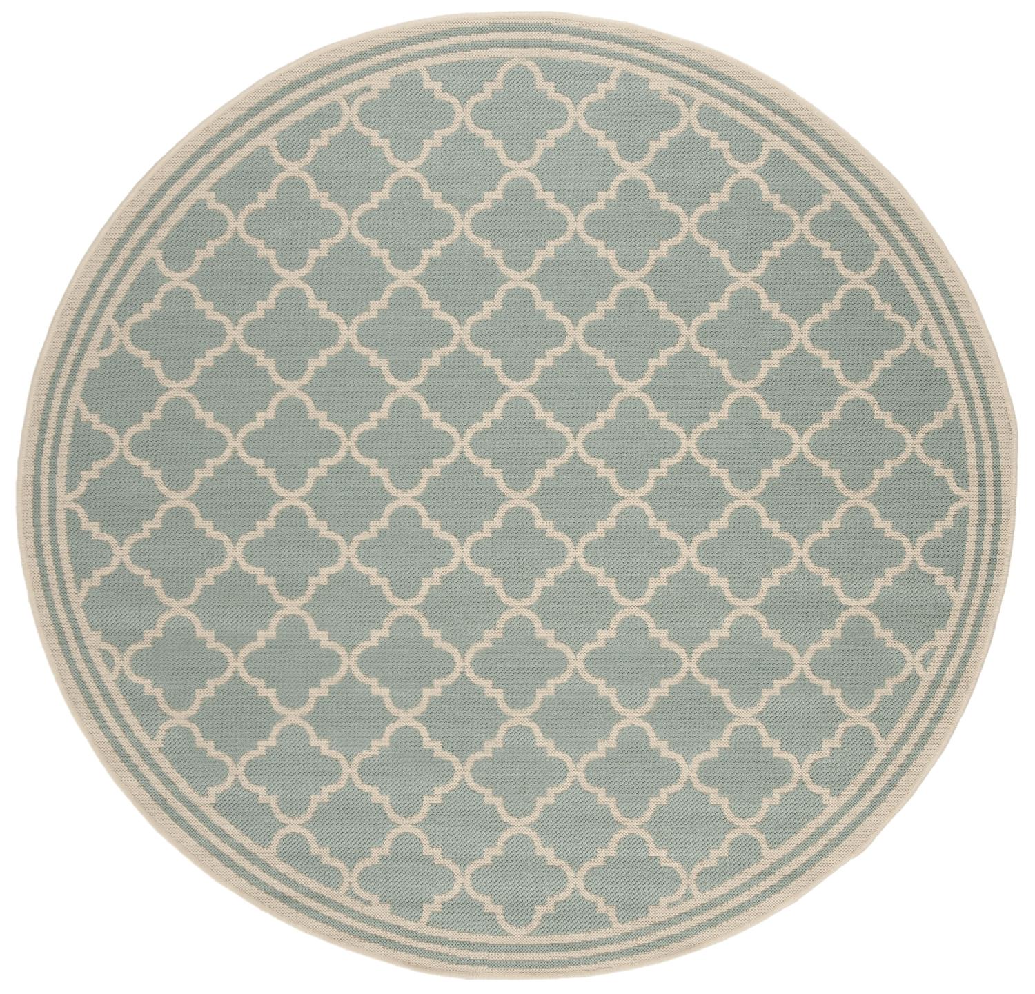 Beach House Rug | Safavieh -  BHS121K - Aqua / Cream