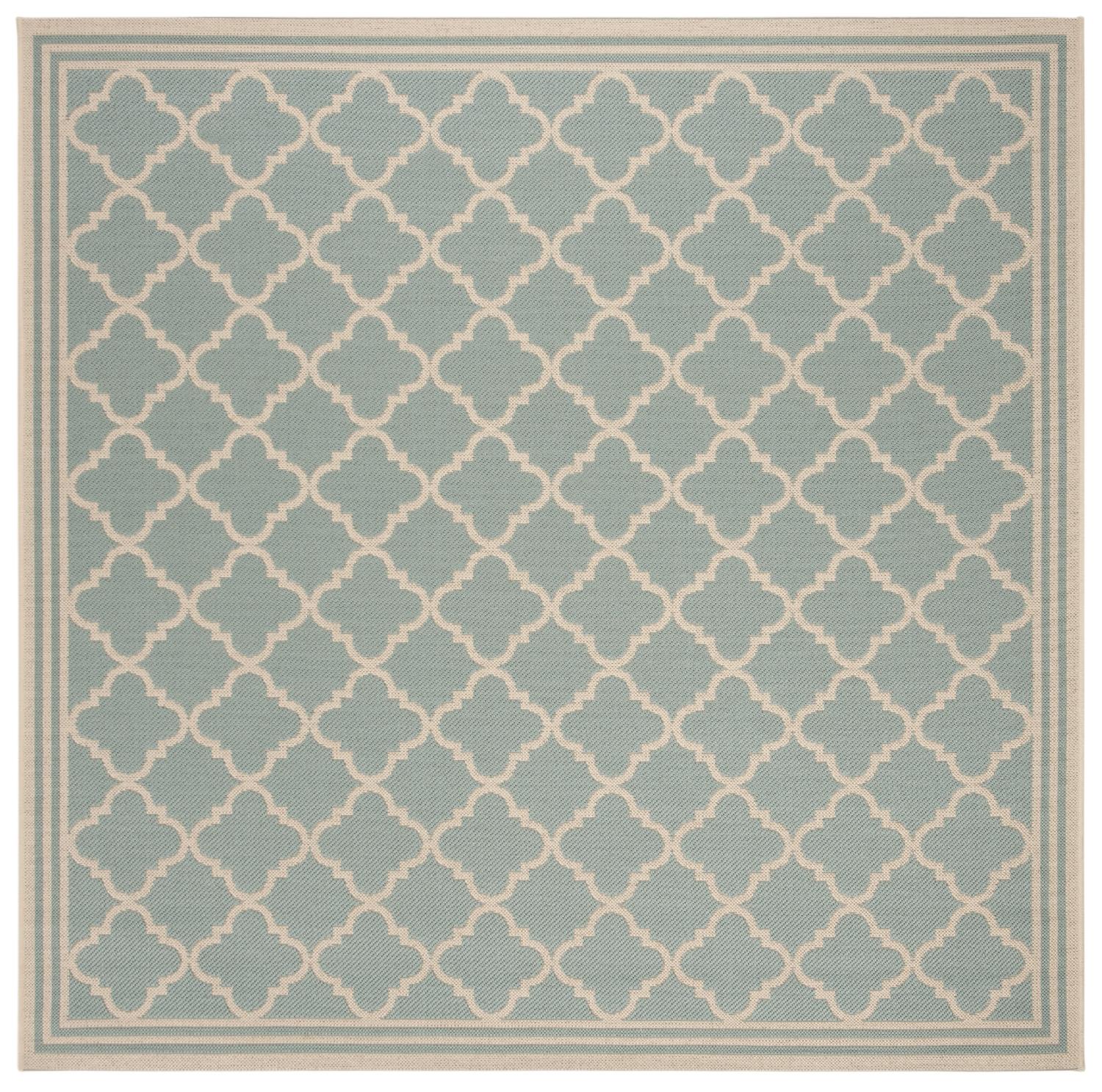 Beach House Rug | Safavieh -  BHS121K - Aqua / Cream