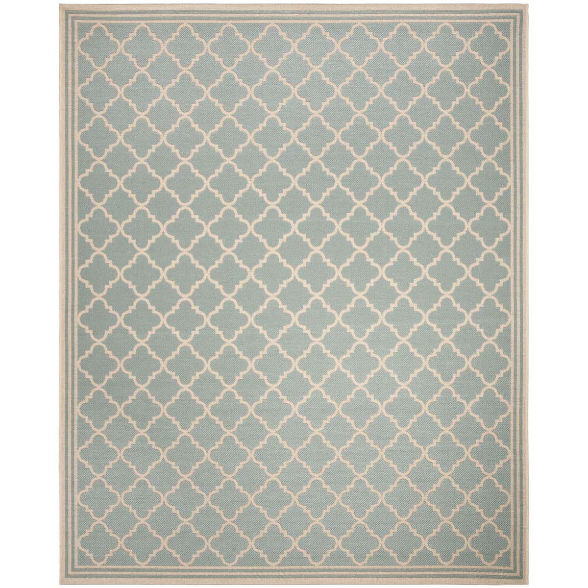 Beach House Rug | Safavieh -  BHS121K - Aqua / Cream