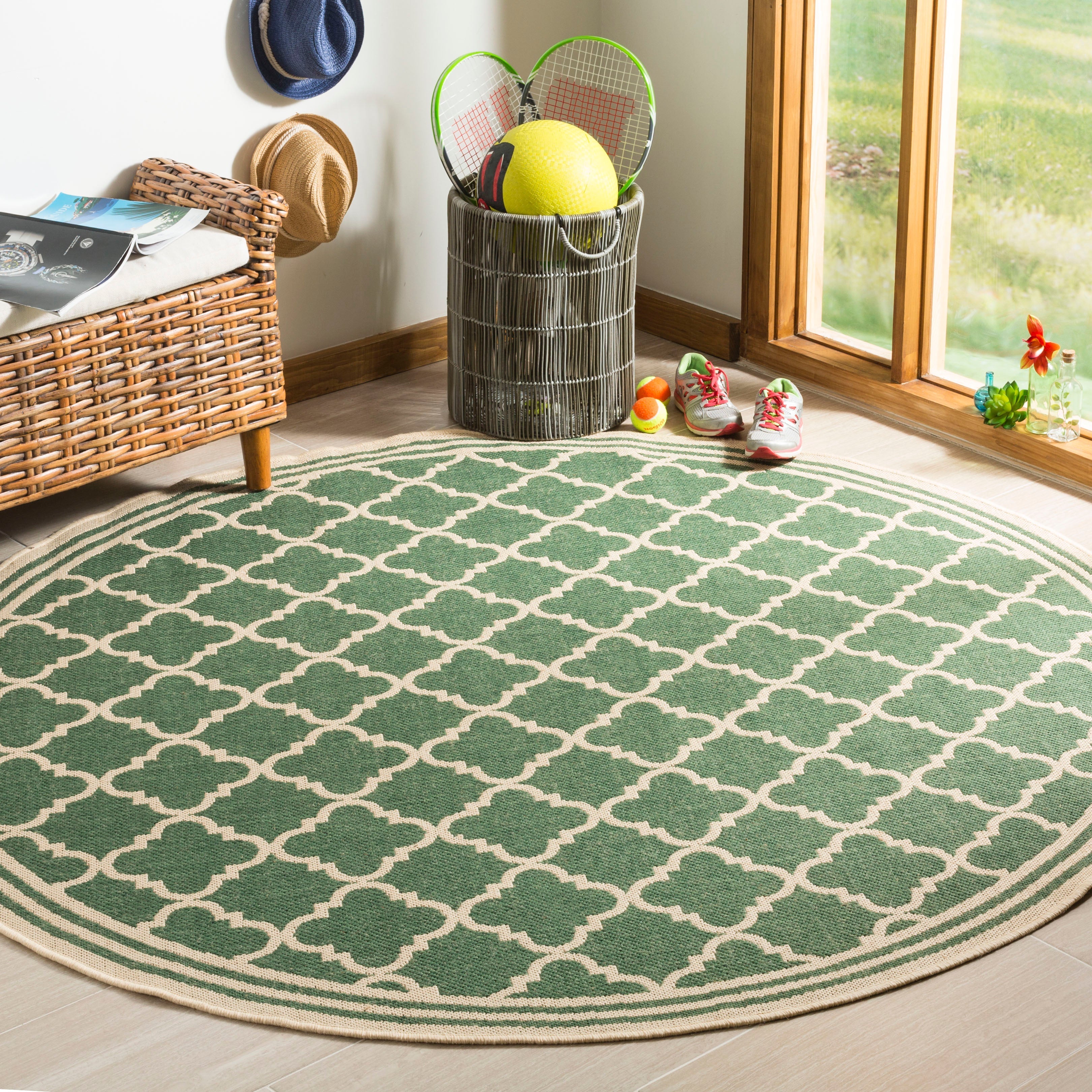 Beach House Rug | Safavieh -  BHS121Y - Green / Cream