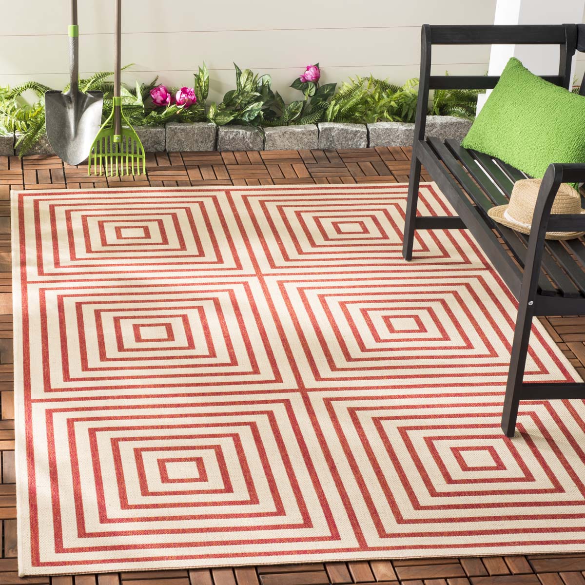 Beach House 123 Rug | Safavieh - BHS123 - Red / Cream