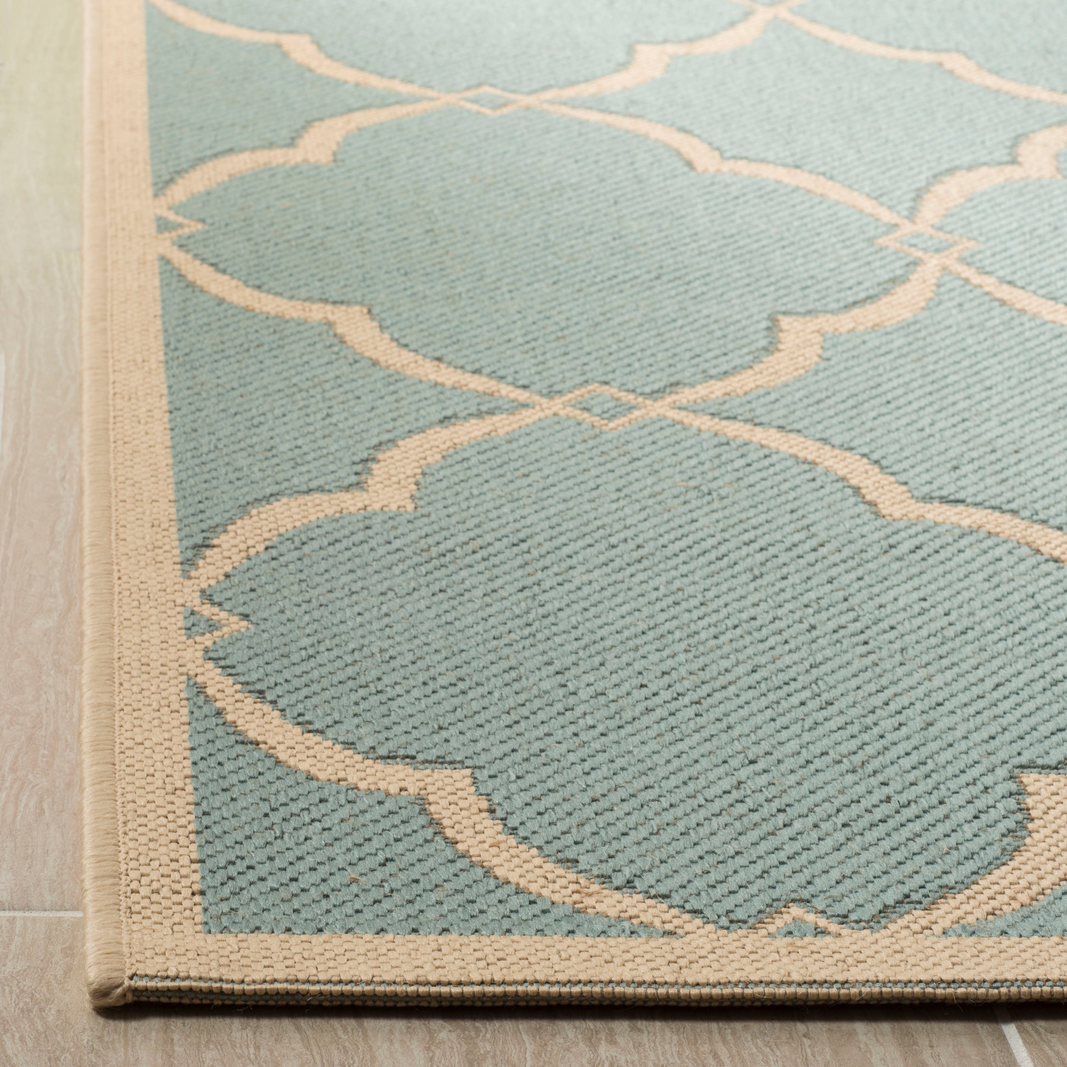 Beach House 125 Rug | Safavieh - BHS125 - Aqua / Cream