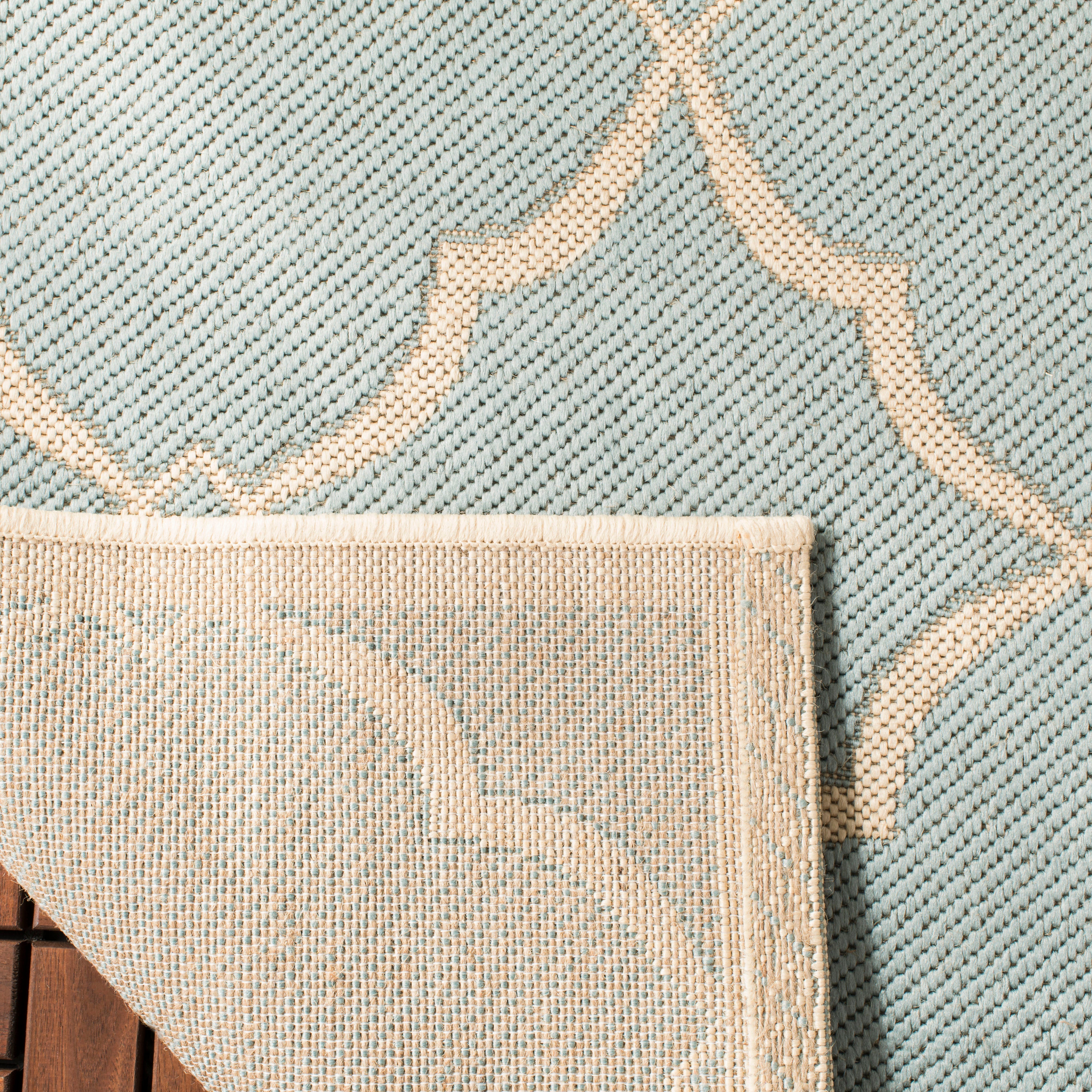 Beach House 125 Rug | Safavieh - BHS125 - Aqua / Cream