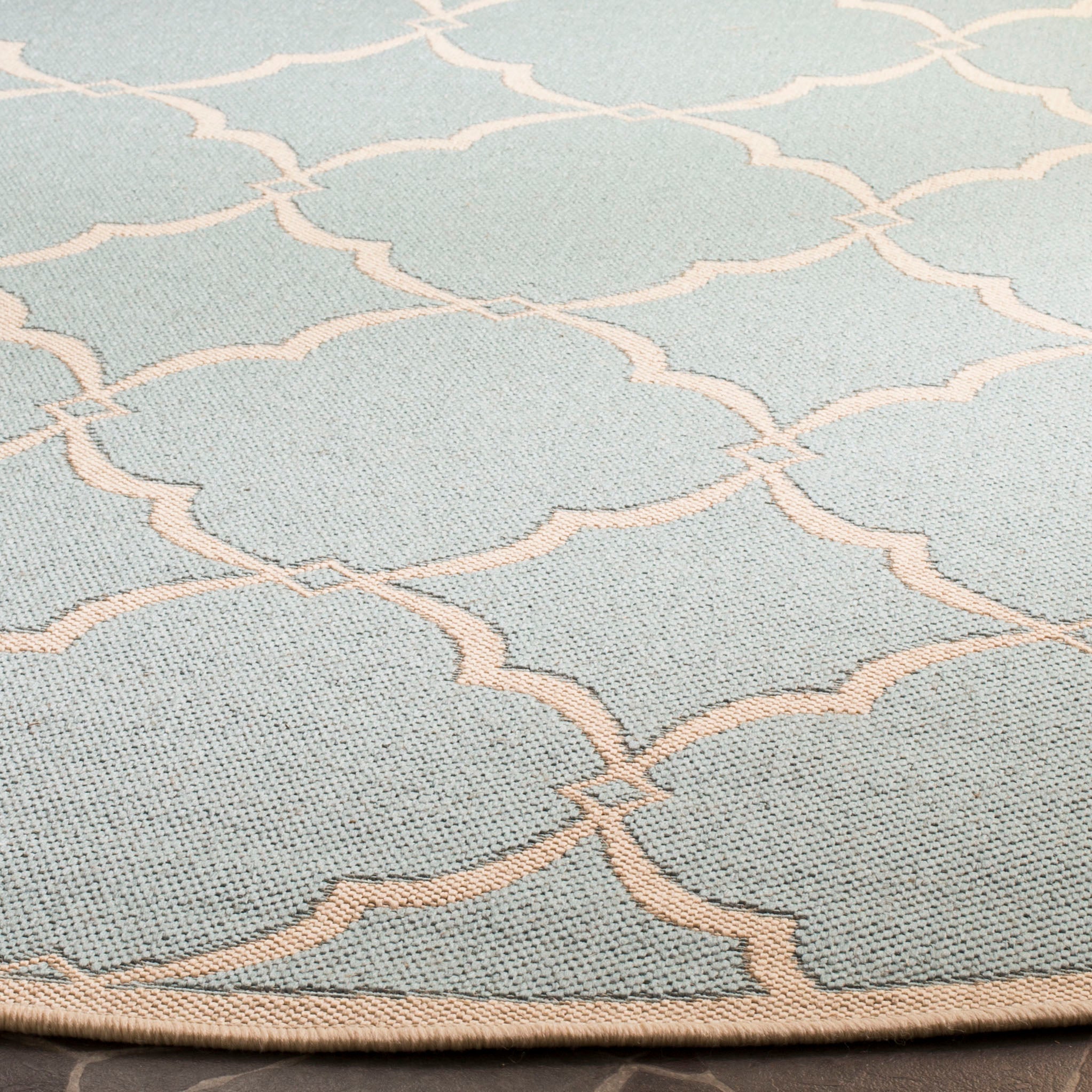 Beach House 125 Rug | Safavieh - BHS125 - Aqua / Cream