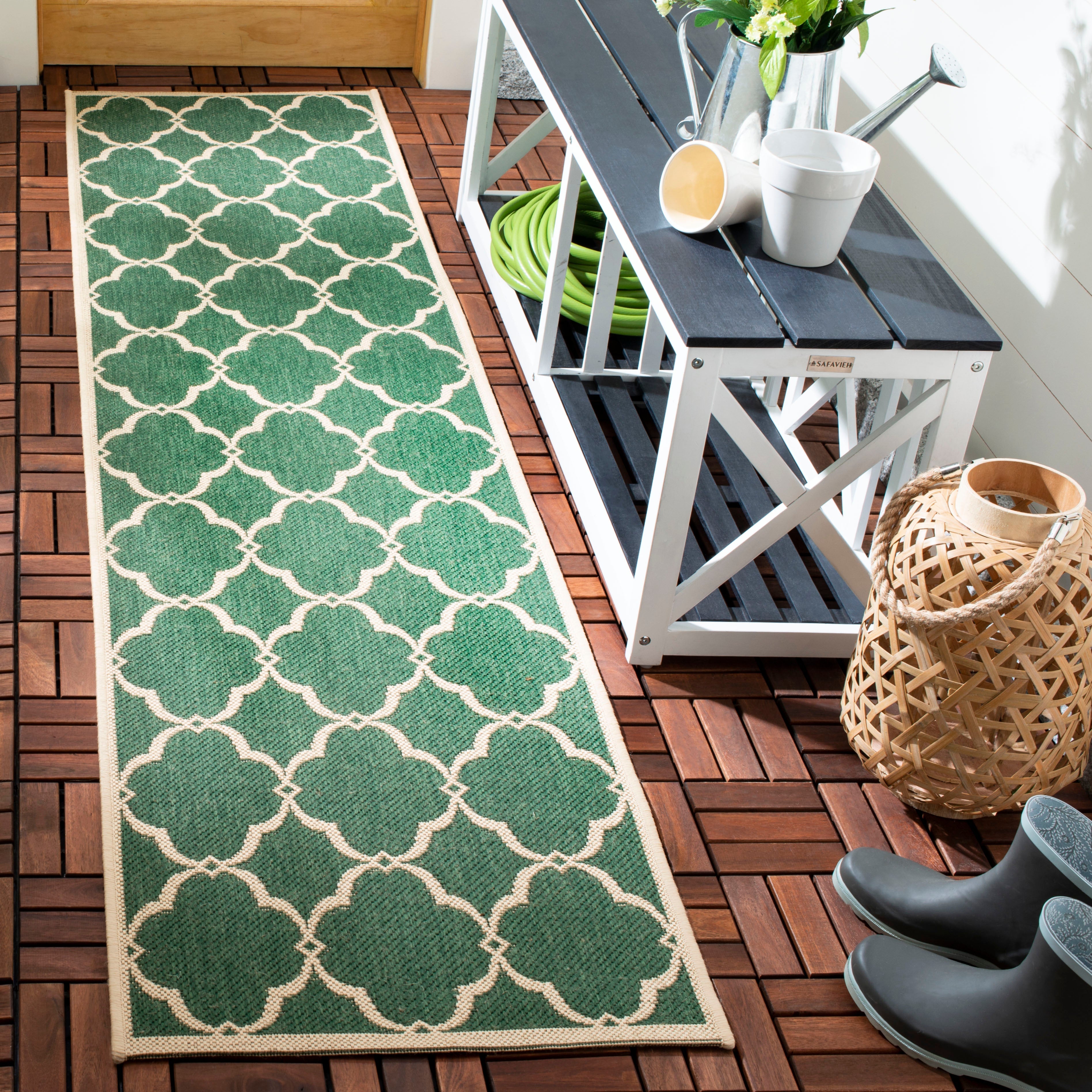 Beach House 125 Rug | Safavieh - BHS125 - Green / Cream