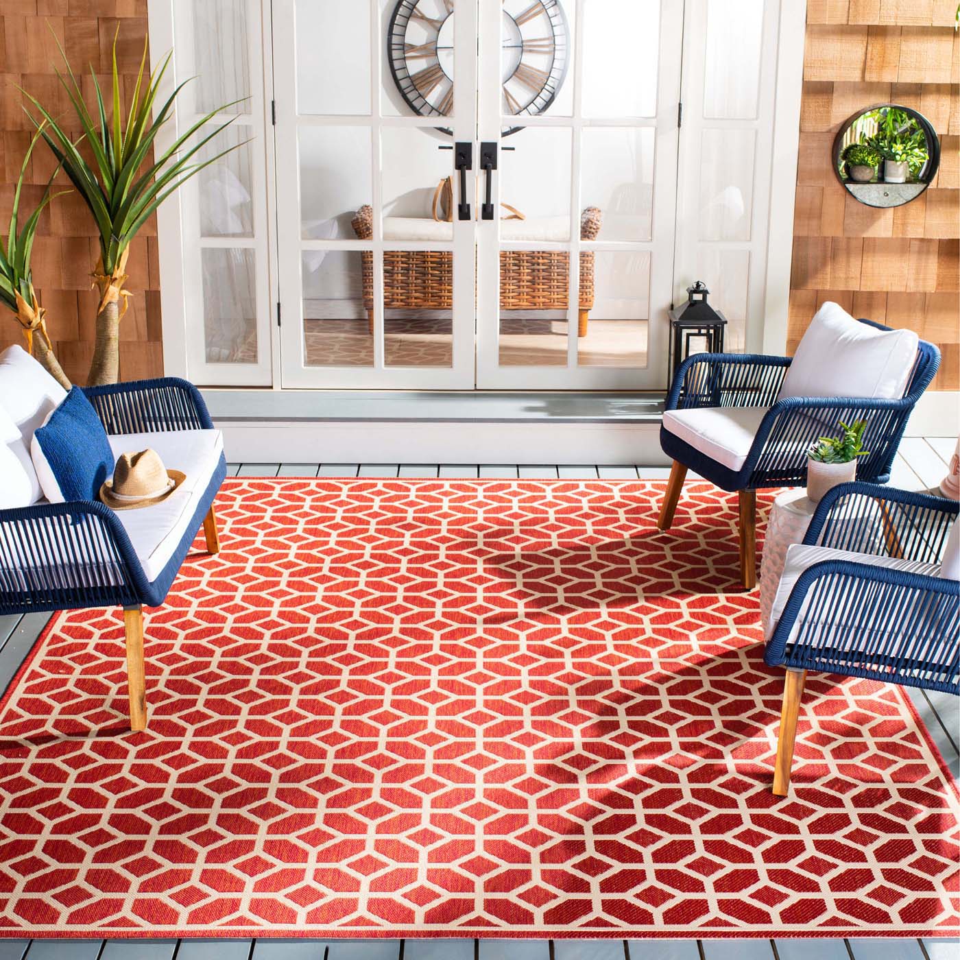 Beach House 127 Rug | Safavieh - BHS127 - Red / Cream