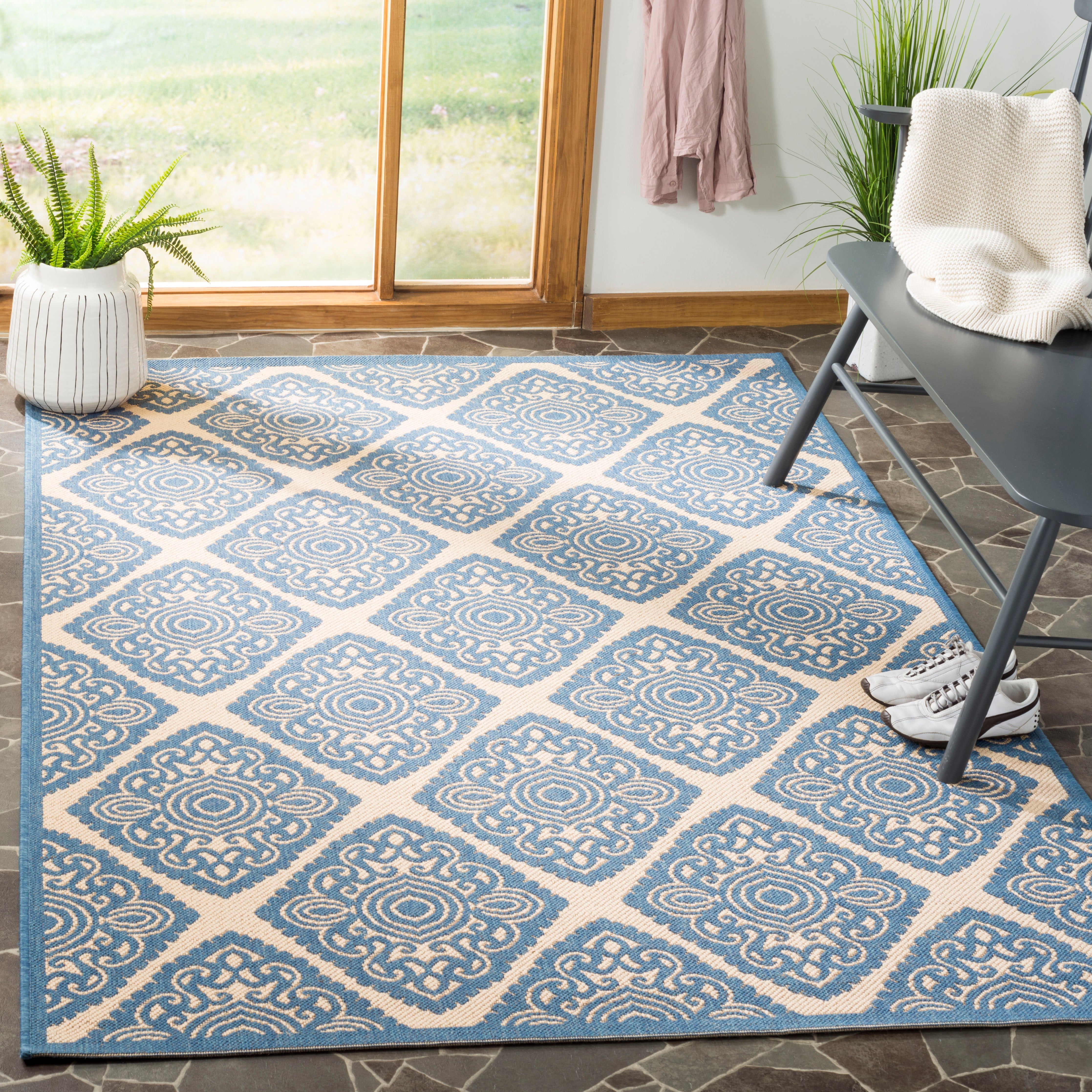 Beach House 132 Rug | Safavieh - BHS132 - Cream / Blue