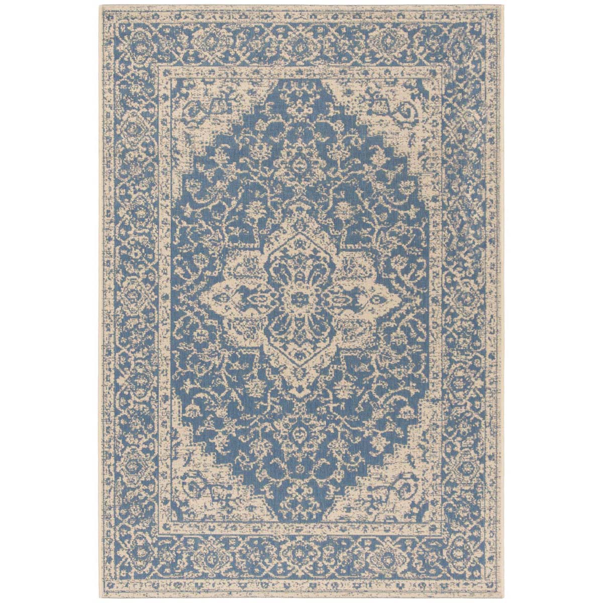 Beach House Rug | Safavieh -  BHS137M - Blue / Cream